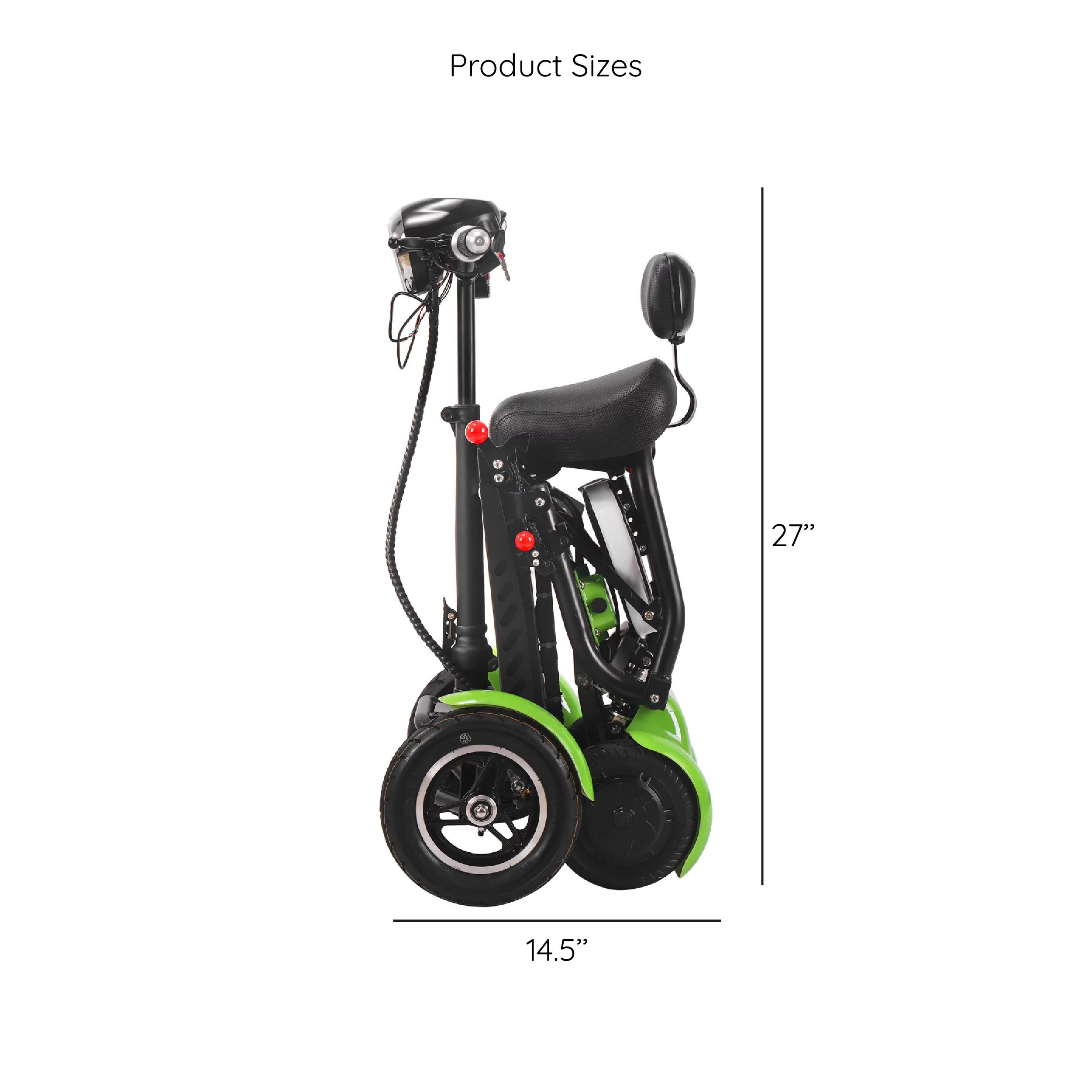 Bangeran Electric Mobility Scooter, 4 Wheel Foldable Portable, Up to 12 Miles - Blue