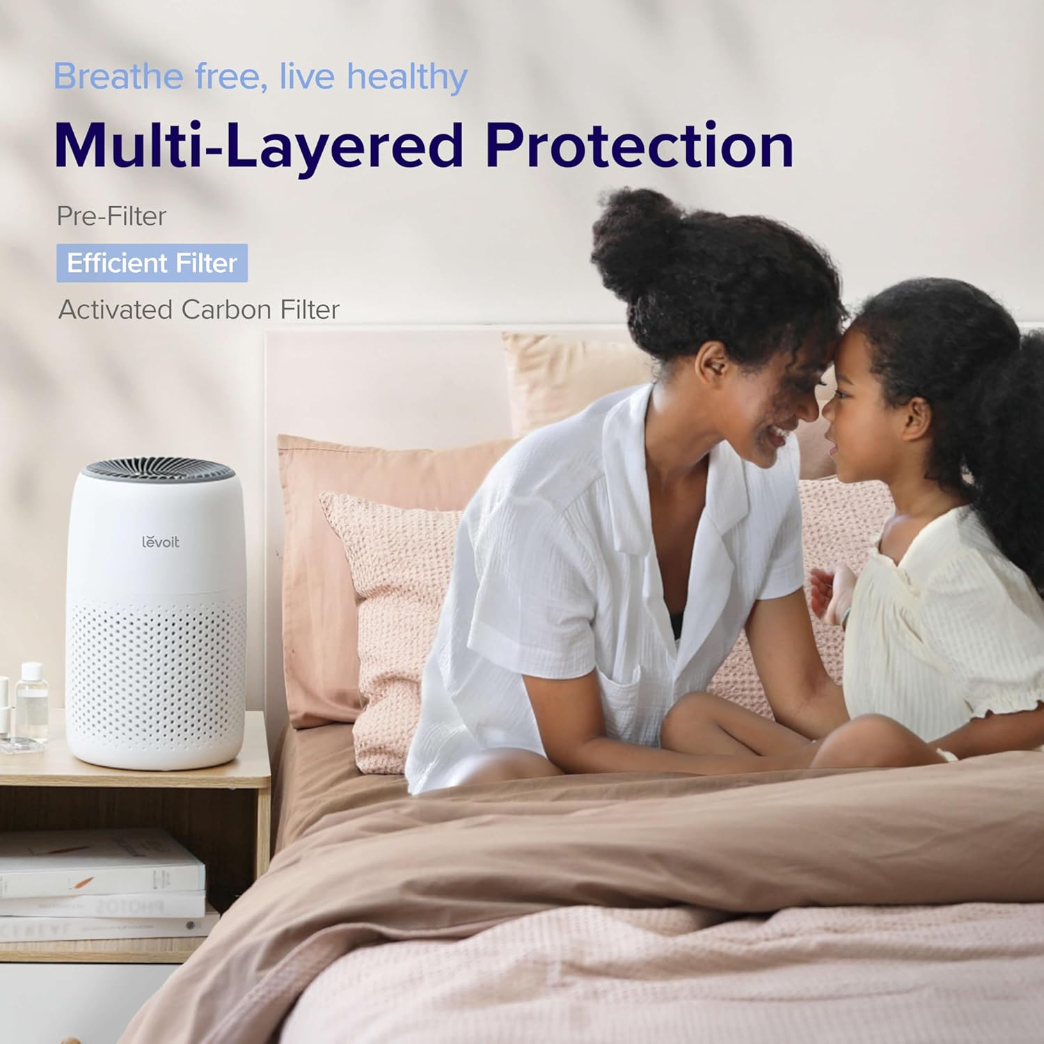 LEVOIT Air Purifier and Ultrasonic Humidifier Bundle with 3-in-1 Filter, Fragrance Sponge, Warm Cool Mist, Auto Mode, Remote Control