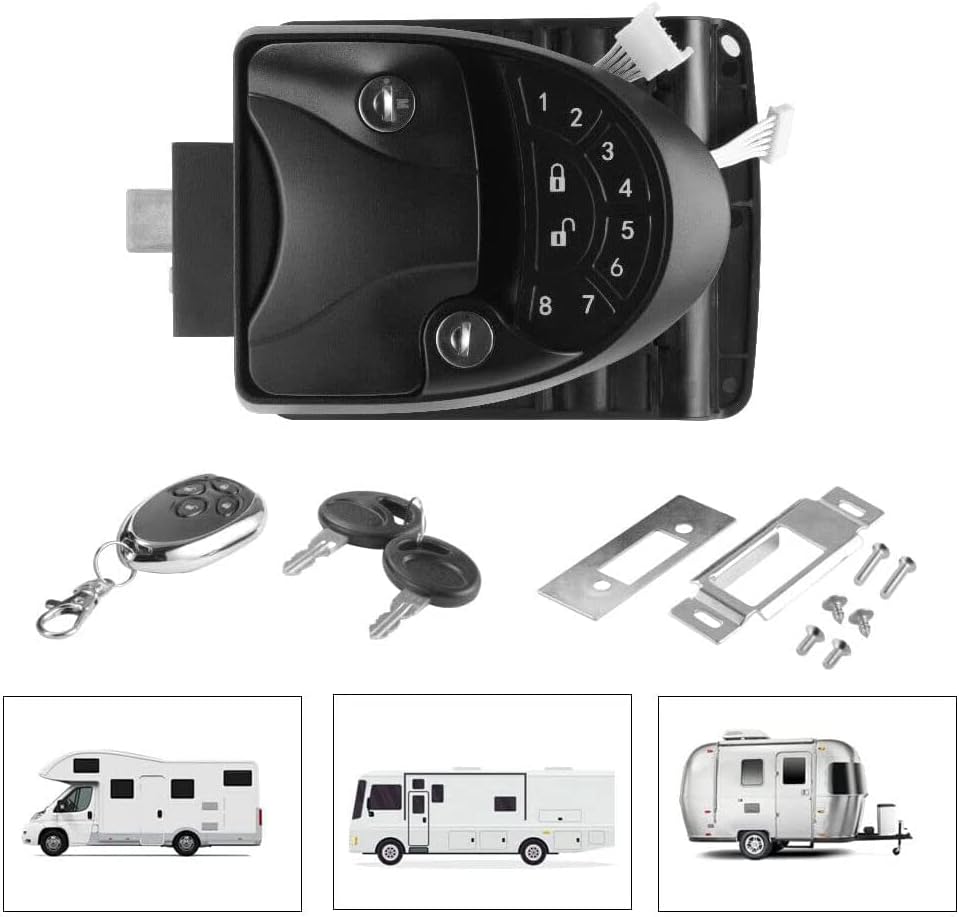 Caravan Lock/Camper Trailer,RV Keyless Entry Door Lock Latch Handle Knob Deadbolt for Trailer Caravan Camper
