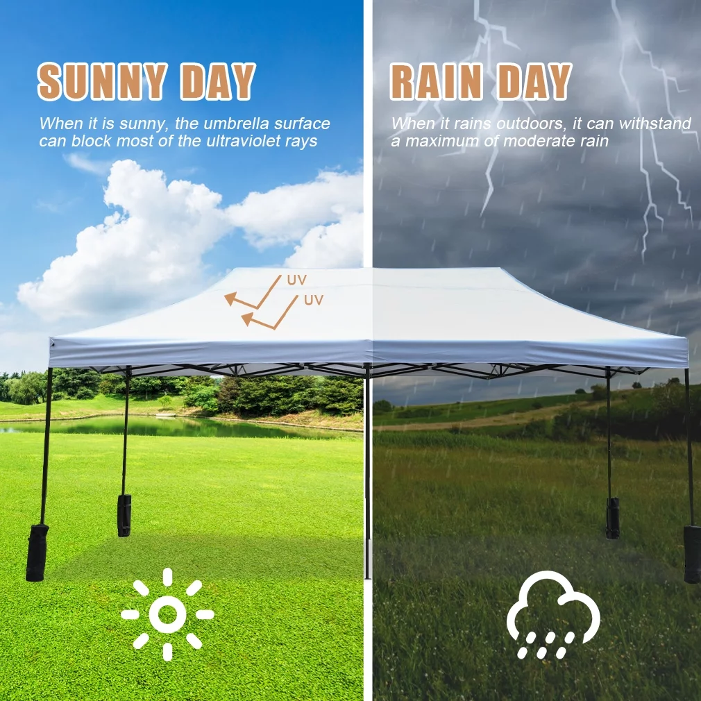 Pop Up Canopy 10x20 pop up canopy tent Folding Protable Ez up Canopy party Tent Sun Shade Wedding Instant Better Air Circulation Outdoor Gazebo with Backpack Bag
