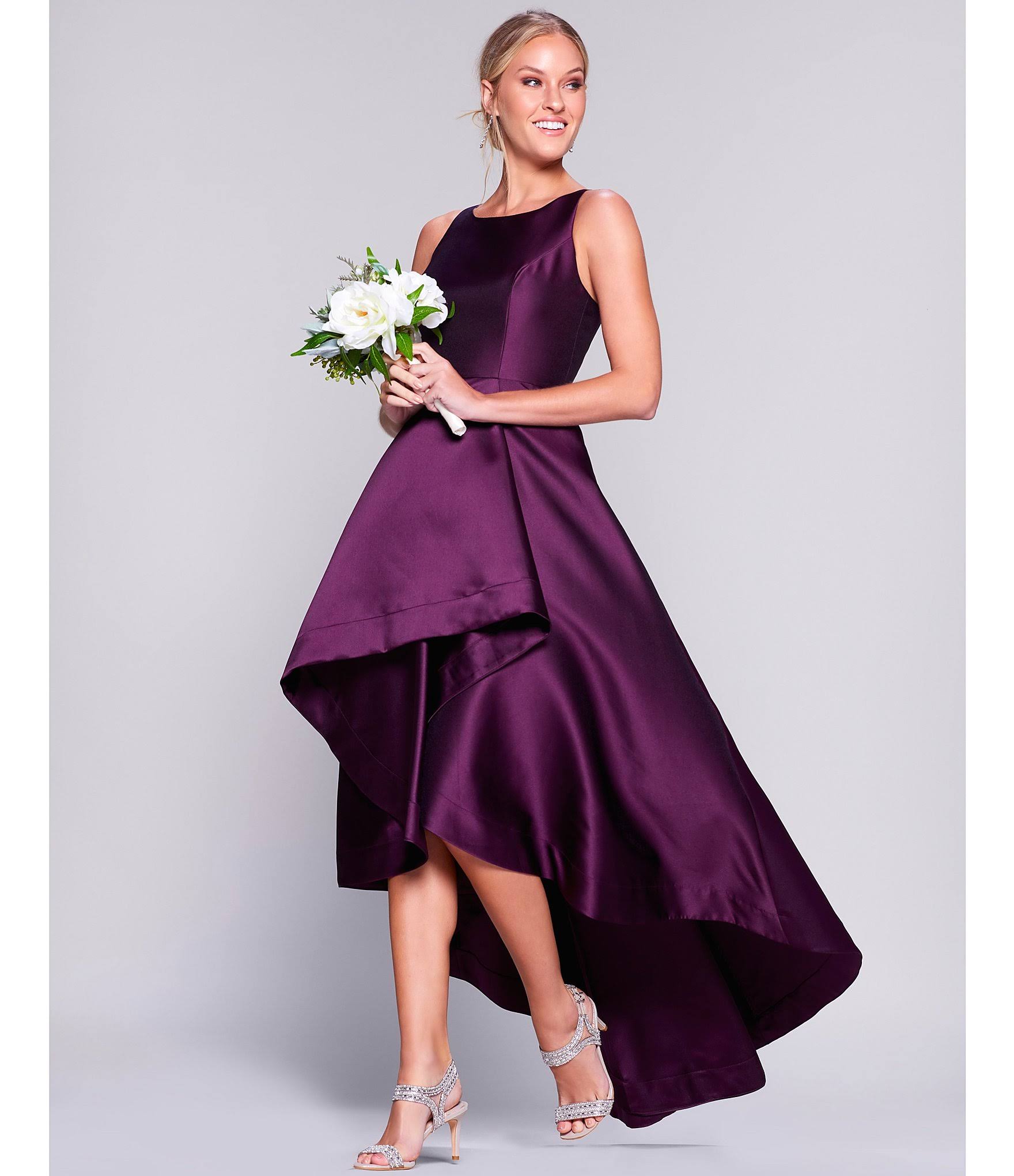 Adrianna-Papell Mikado High-Low Gown Black / 10