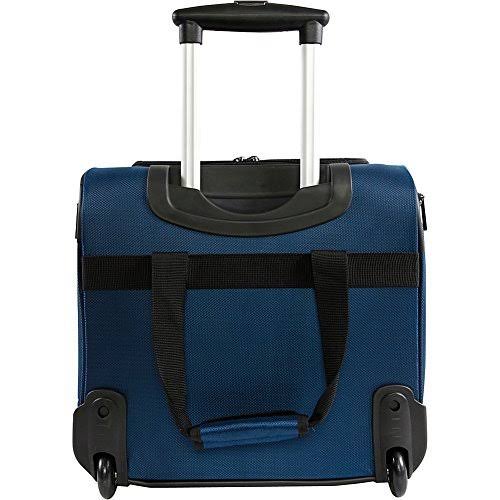 Perry Ellis Black Excess 9-Pocket Underseat Rolling Tote Carry-On Bag