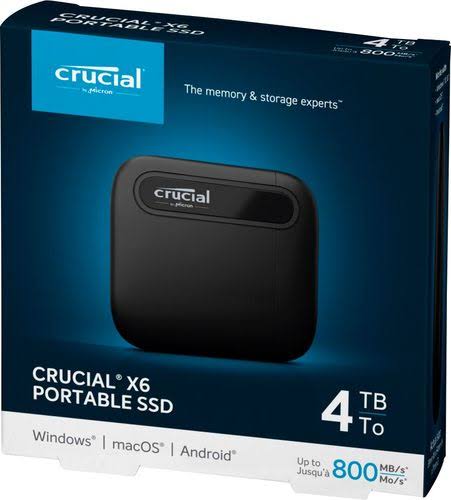 Crucial X6 SE 4TB Portable Solid State Drive - Each