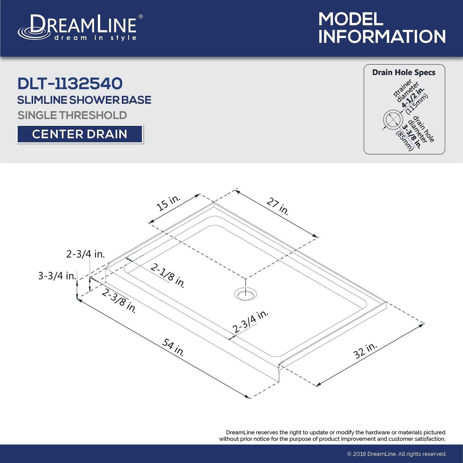 DreamLine 32 x 54 in. SlimLine Single Threshold Shower Base DLT-1132540 - Shop Hardware Tools Online Store