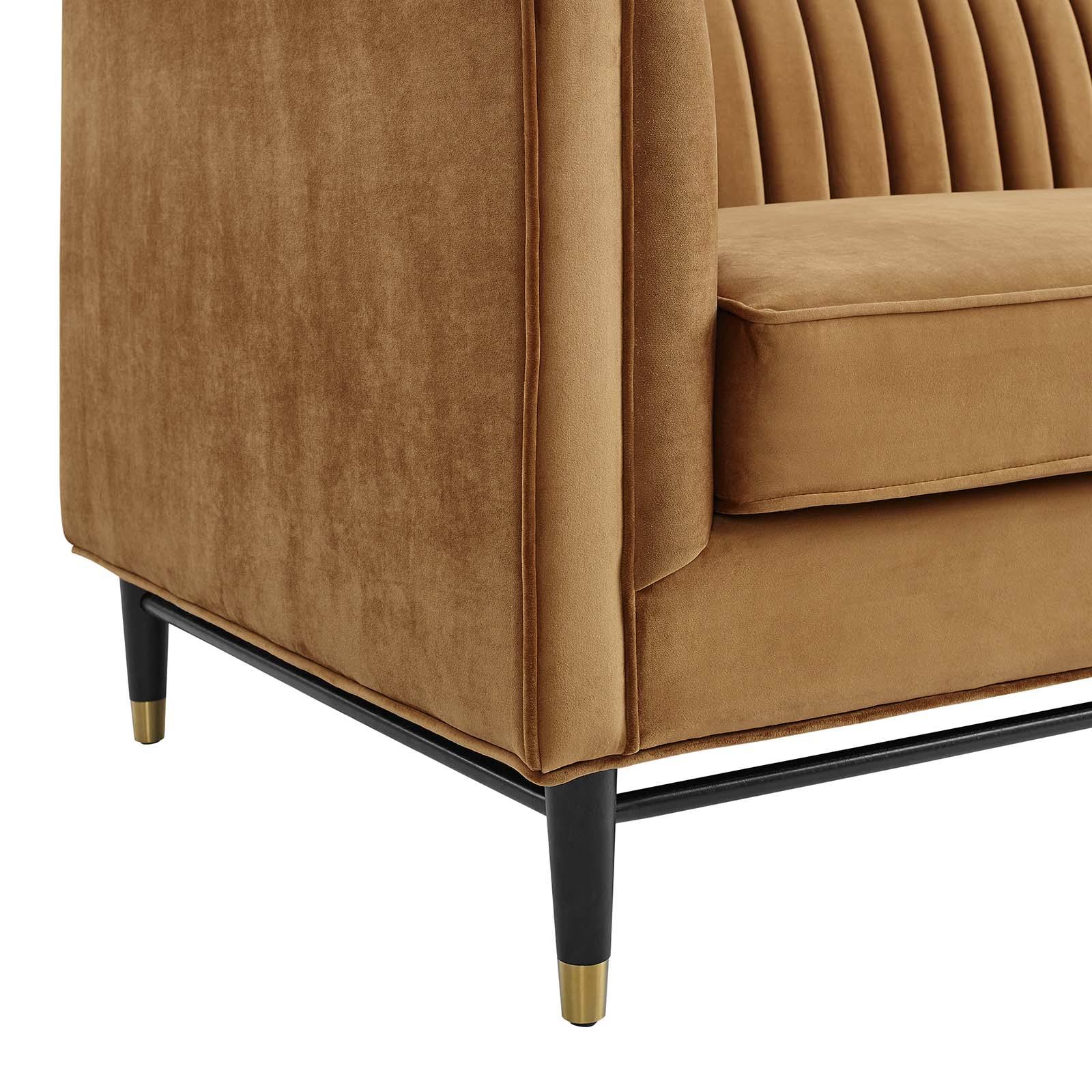 Devote Channel Tufted Performance Velvet Loveseat - Gray