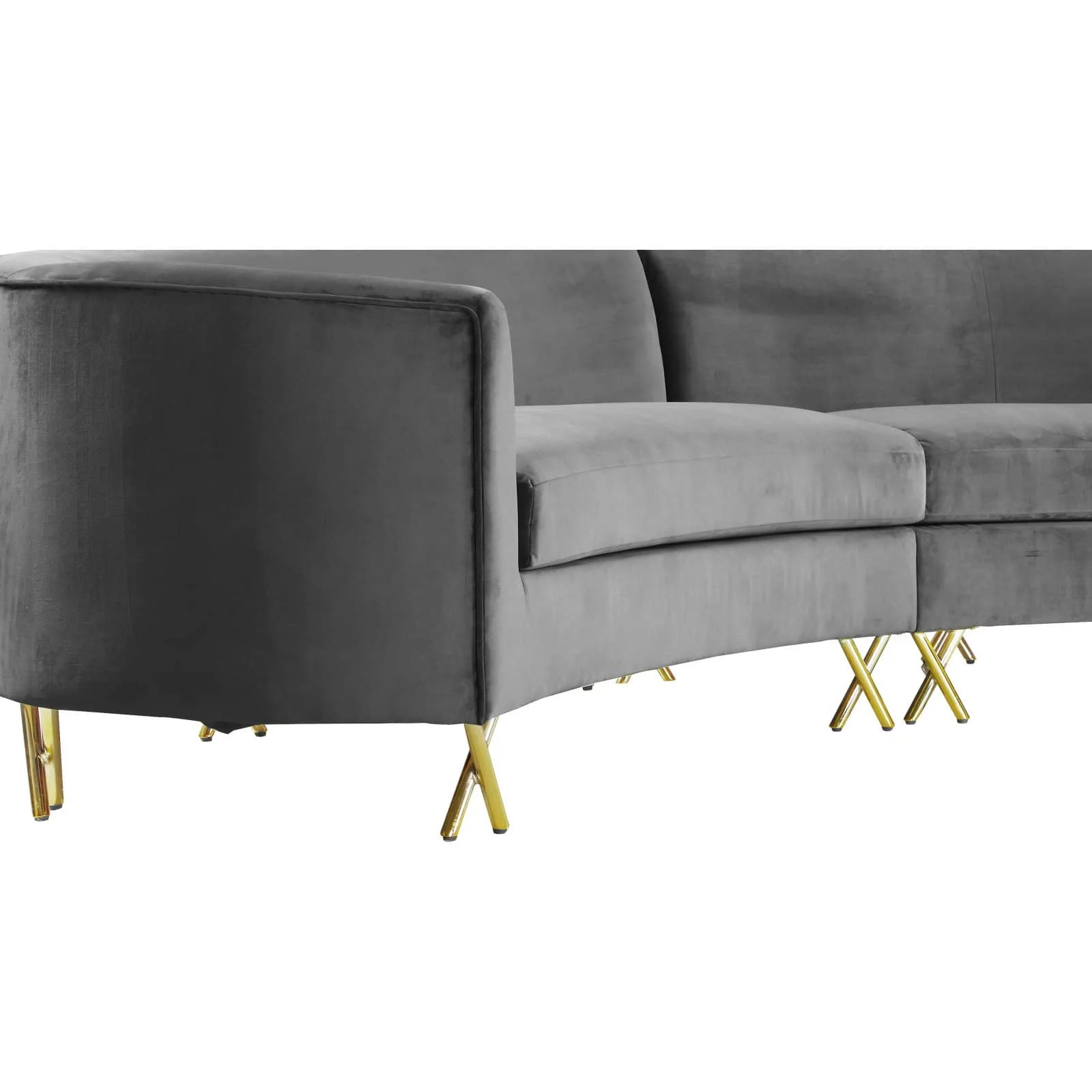 Meridian Furniture Inc Serpentine Upholstered Sectional Sofa