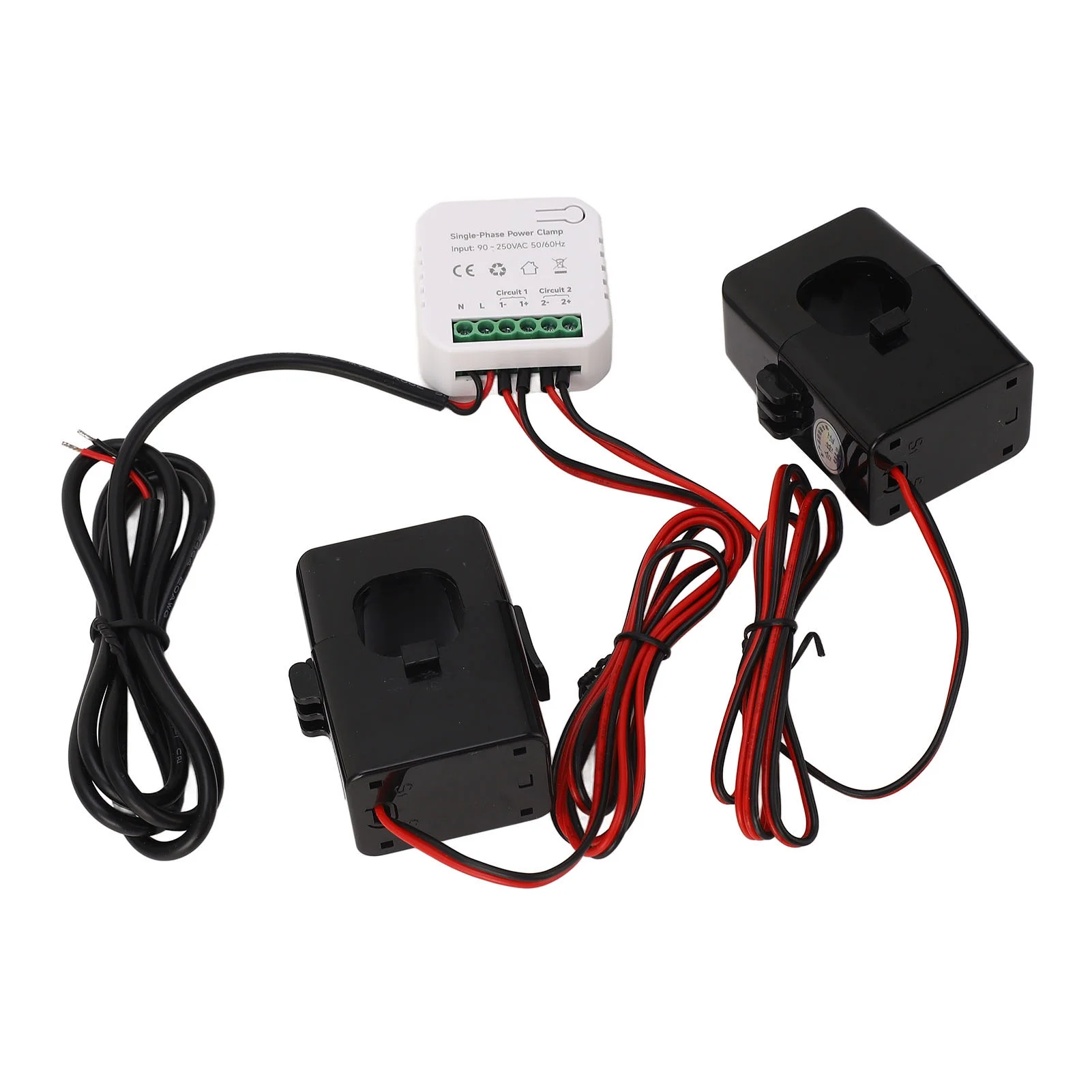 AC 90?250V Smart Home Energy Monitor, 2 Way Energy Meter APP Monitoring Real Time Smart Energy Consumption Monitor Kwh Electricity Meter with 2PCS 200A Current Transformer - Curated Treasures Market