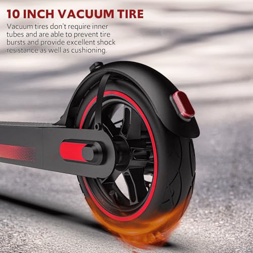 Electric Scooter for Adults Long Range Miles, 500/600W Motor & 10" Vacuum Tires, Foldable Design with Dual Disc Brakes, Smart App Control