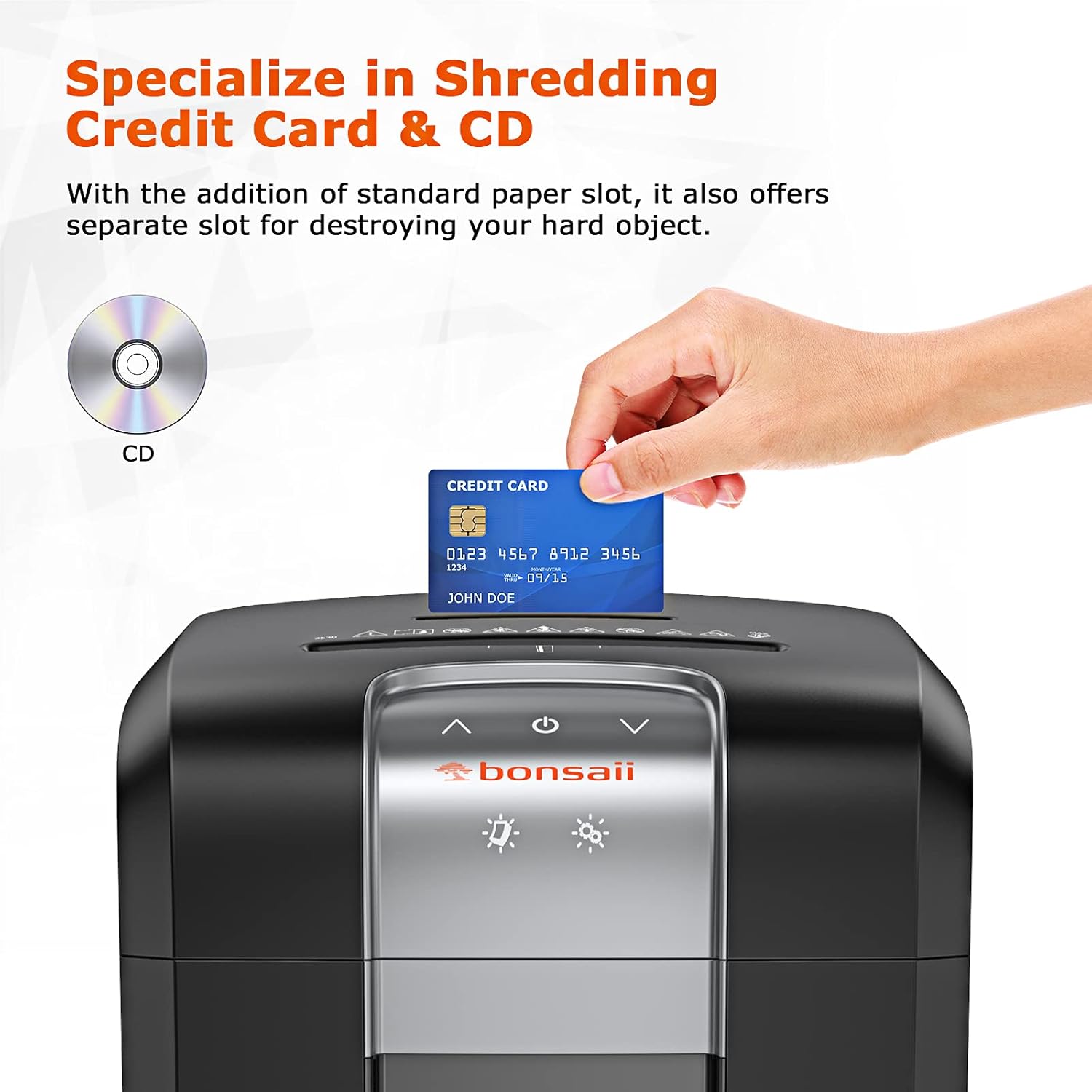 bonsaii Office Paper Shredder Heavy Duty, 240-Minute Cross-Cut Shredder Also Shred CDs/Credit Card, 18 Sheet Shredder with Jam Proof System, 7.9 Gallons Pullout Wastebasket & 4 Casters, Black (3S30)