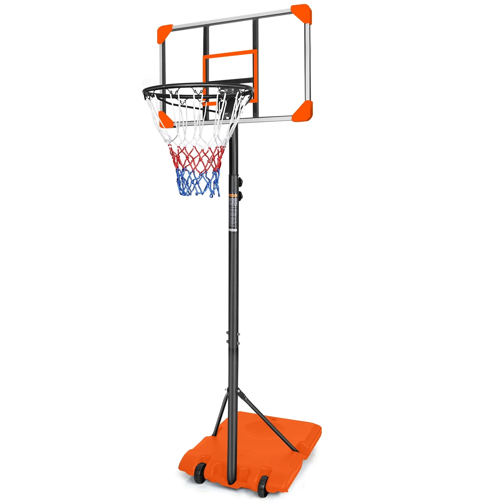 HooKung Portable Basketball Hoops Height Adjustable 5.6ft -7ft Basketball System 28'' Backboard with Wheels for Teenagers Youth Indoor Outdoor Use