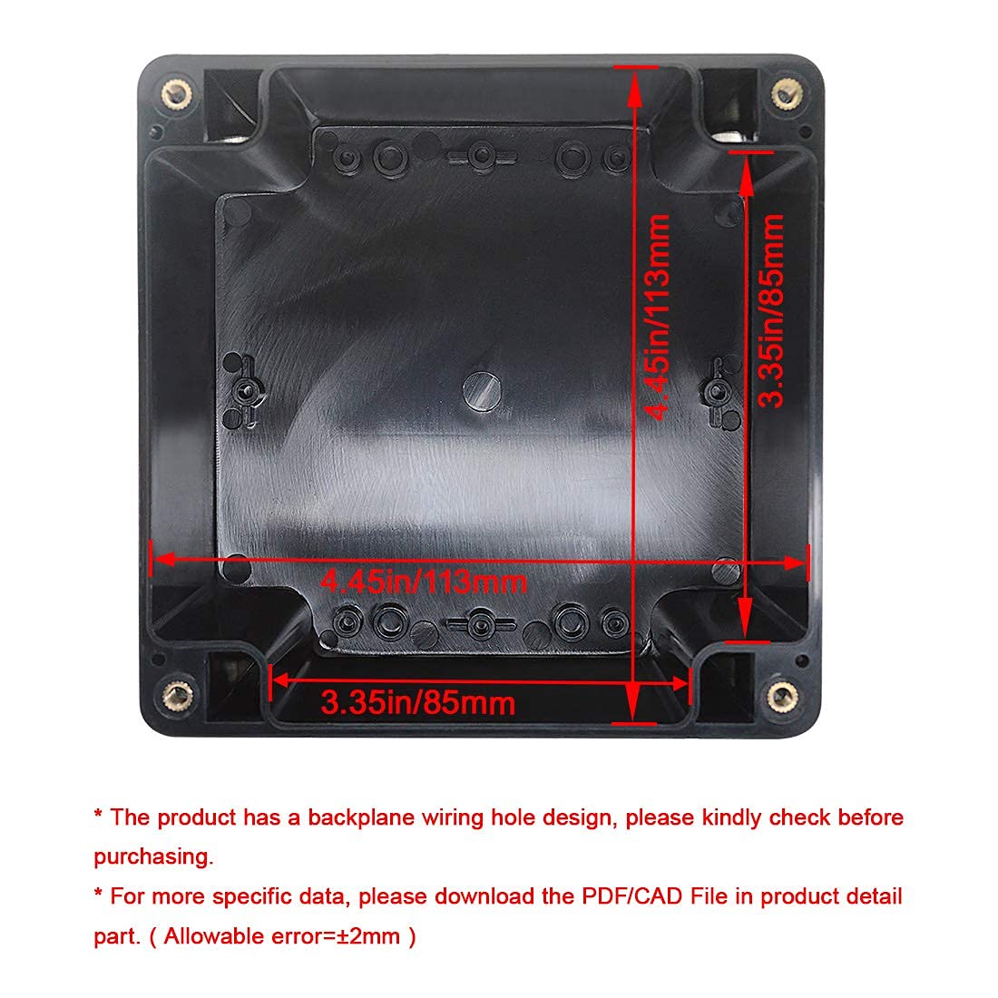 LeMotech ABS Plastic Electrical Project Case Power Junction Box, Project Box Black 10.4" x 7.2" x 3.7" (263 x 182 x 95 mm)(Pack of 1)