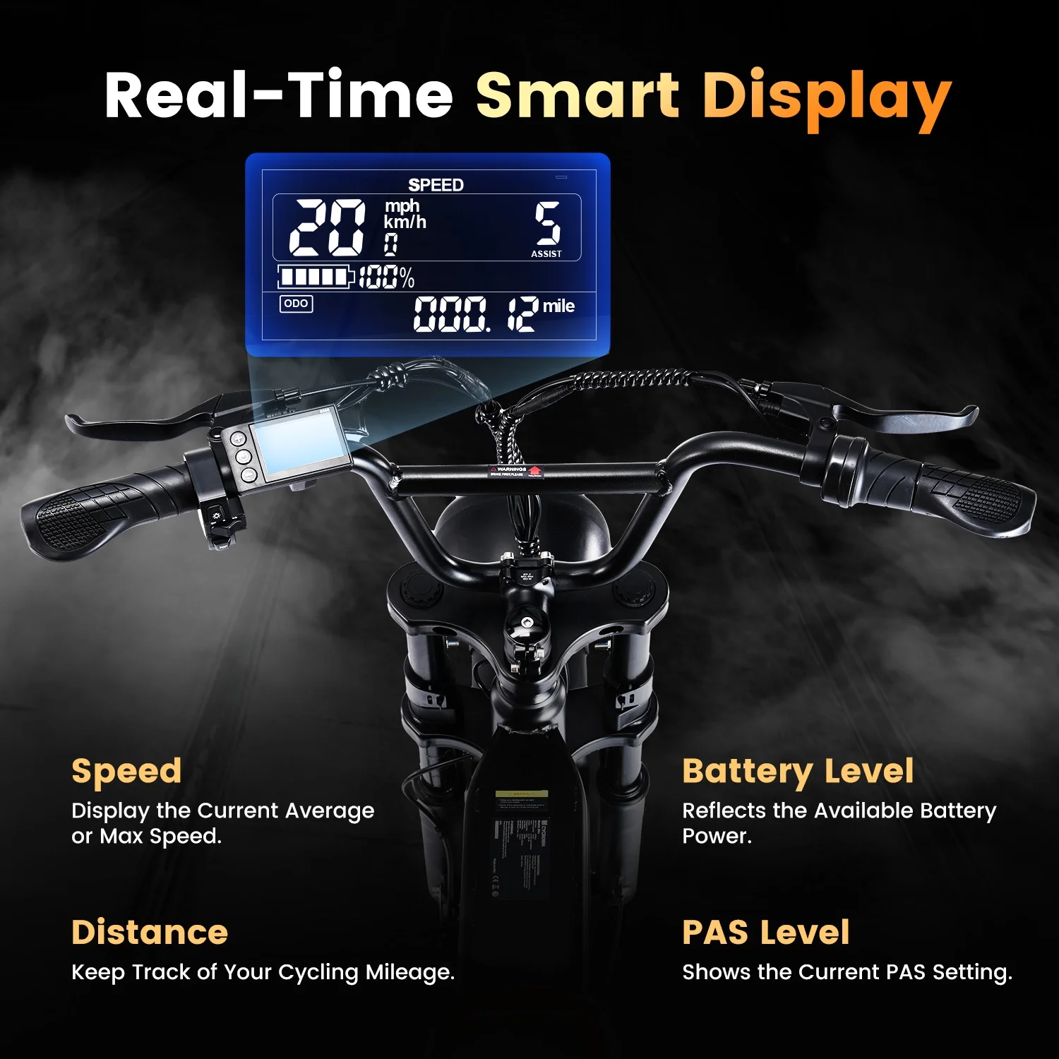 W1-CycRun Electric Bike for Adults 750W Motor with 36V 10.4 Battery, 20MPH 55Miles Moped Style Ebike for Adults, 20" Fat Tire Commuting Off Road Mountain Ebike