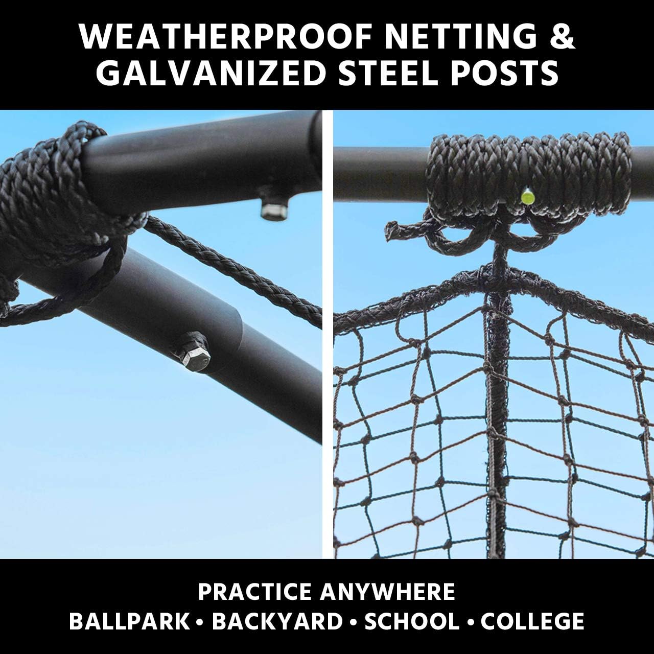 Fortress Trapezoid Baseball Batting Cage [Complete Package] | Baseball Gear - Batting Cage Net | Baseball Training Equipment | Batting Cages with Frame and Net