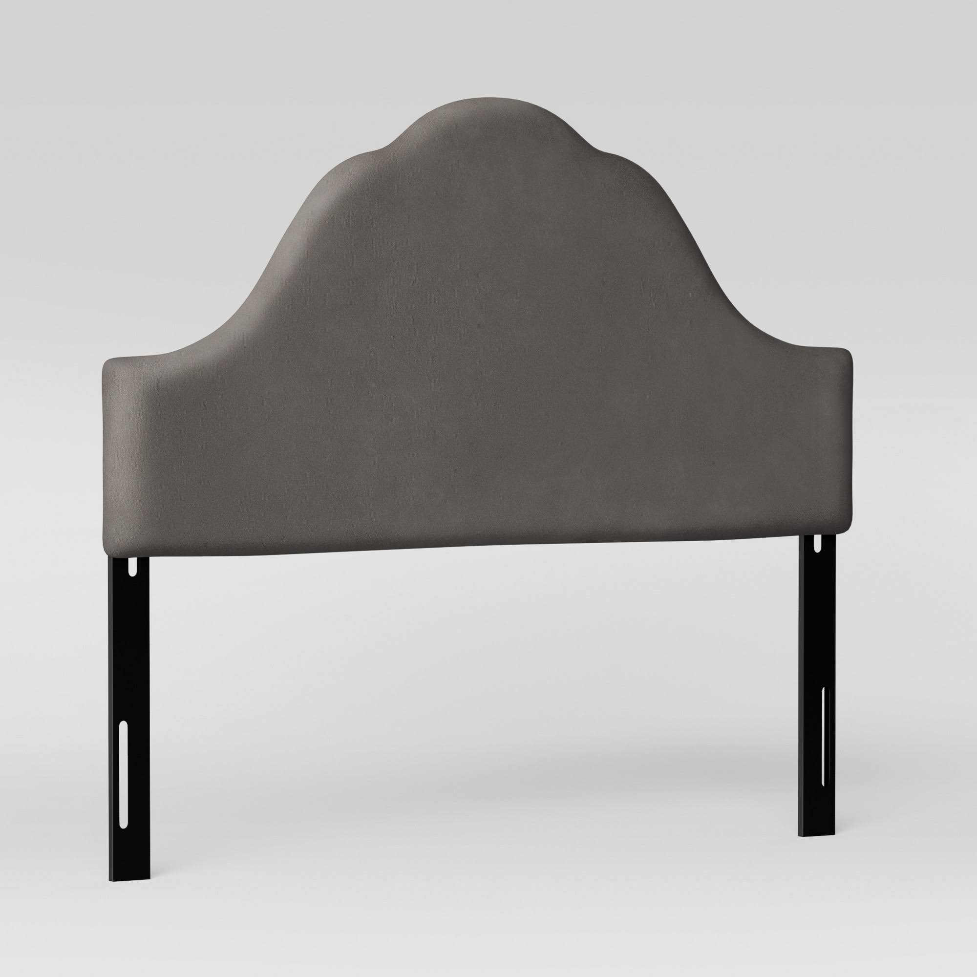 California King Zinnia Arched Headboard Gray Velvet - Opalhouse