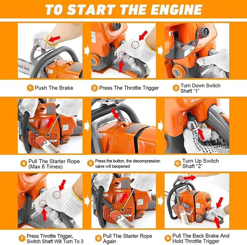NEO-TEC NS892 92cc Gas Chainsaw with 24 inch Bar and Chain,2-Cycle Gasoline Power 5.2KW 6.4HP Chain Saws for Big Wood Cutting,All Parts Fit for MS660 G660