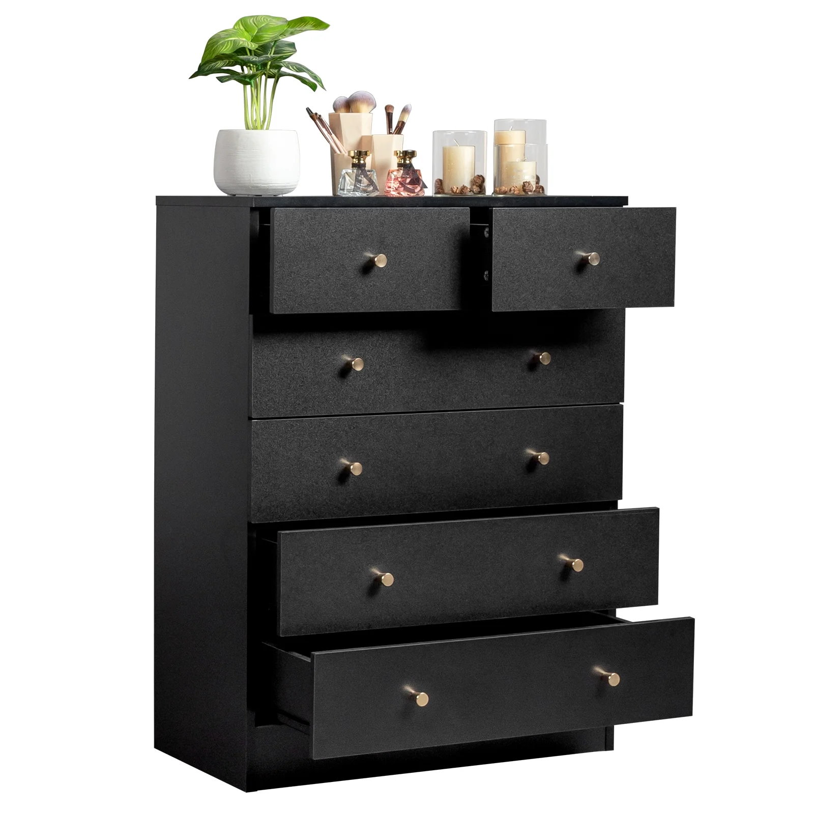 UBesGoo 7 Drawer Wood Dresser for Bedroom, Chest of Drawers, Storage Organization Unit for Clothing, White