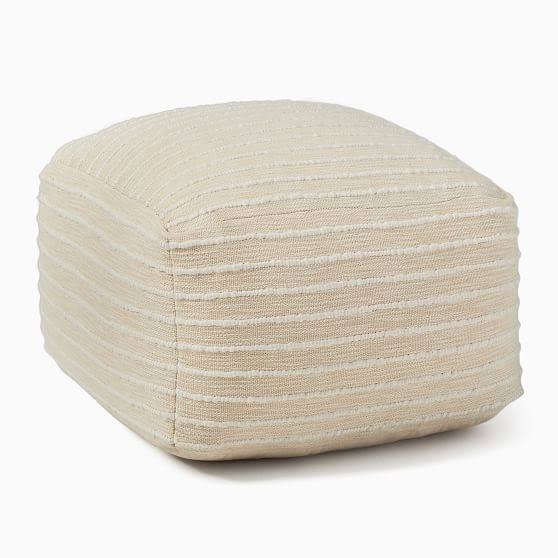 West Elm Soft Corded Pouf, Natural