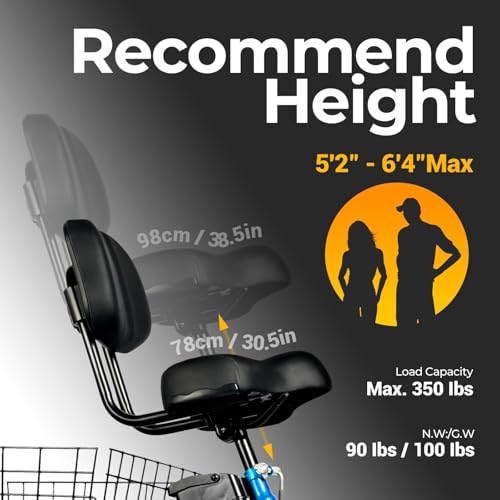 Electric Tricycle for Adults, 20" x 4.0 Fat Tire Electric Trike, Peak 750W 25MPH 36V 13Ah Lithium Battery UL Certified, Premium 80% Assembled Foldable 3 Wheel Electric Bicycle, Blue
