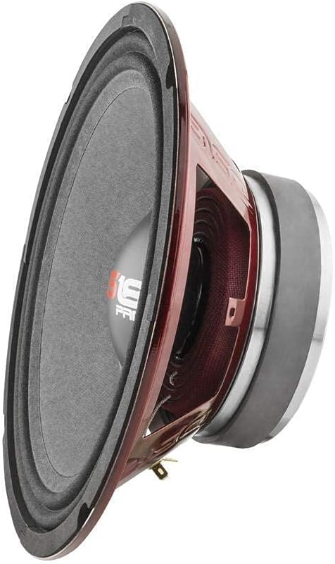 DS18 PRO-X10.4M Loudspeaker - 10, Midrange, Red Steel Basket, 600W Max, 300W RMS, 4 Ohms - Premium Quality Audio Door Speakers for Car or Truck Stereo Sound System (1 Speaker)