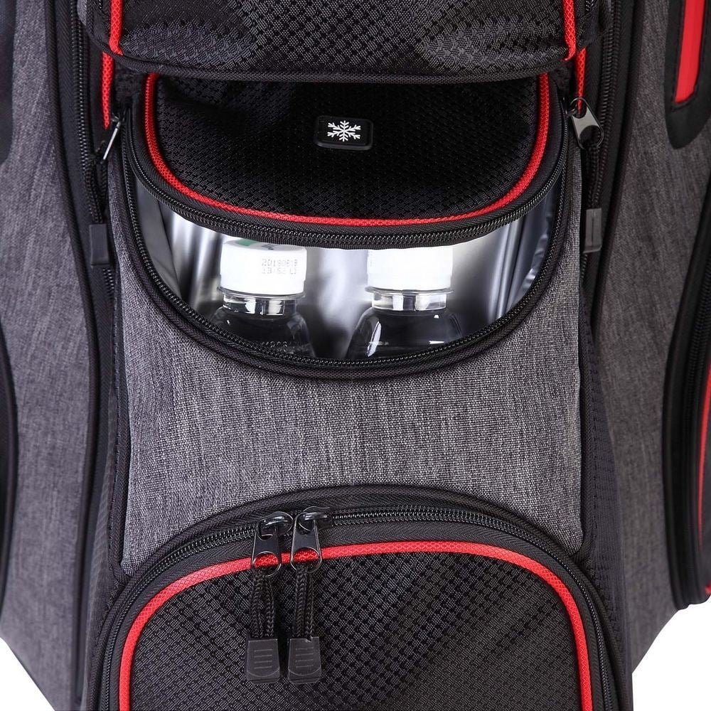 Ram Golf Tour Cart Bag with 14 Way Dividers Top Black, Red