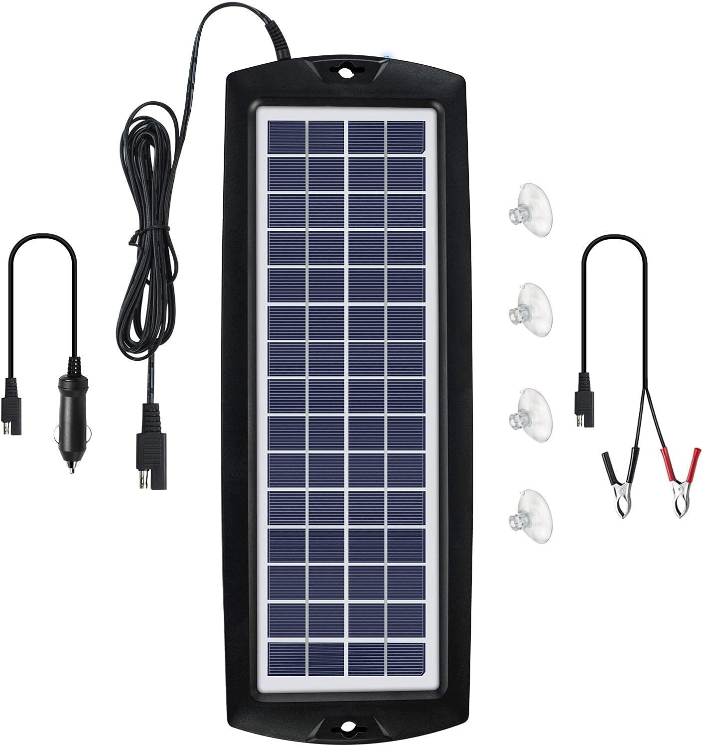 Sunway Solar Car Battery Trickle Charger & Maintainer 12Volt 8W Solar Panel Power Charger kit Portable Waterproof for Automotive RV Marine Boat Truck Motorcycle Trailer Tractor Powersports Snowmobile