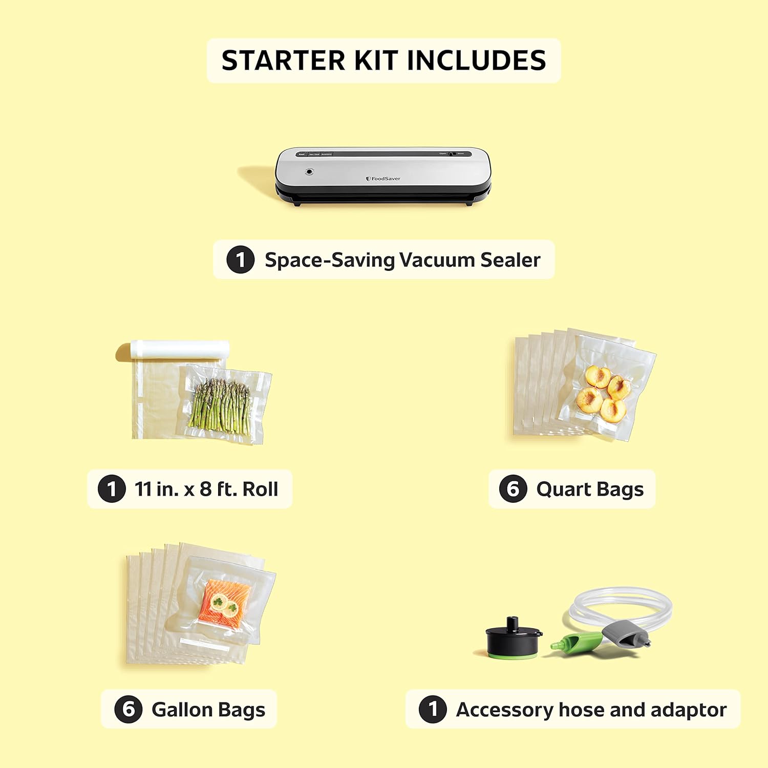 FoodSaver Space-Saving Vacuum Sealer with Bags and Roll