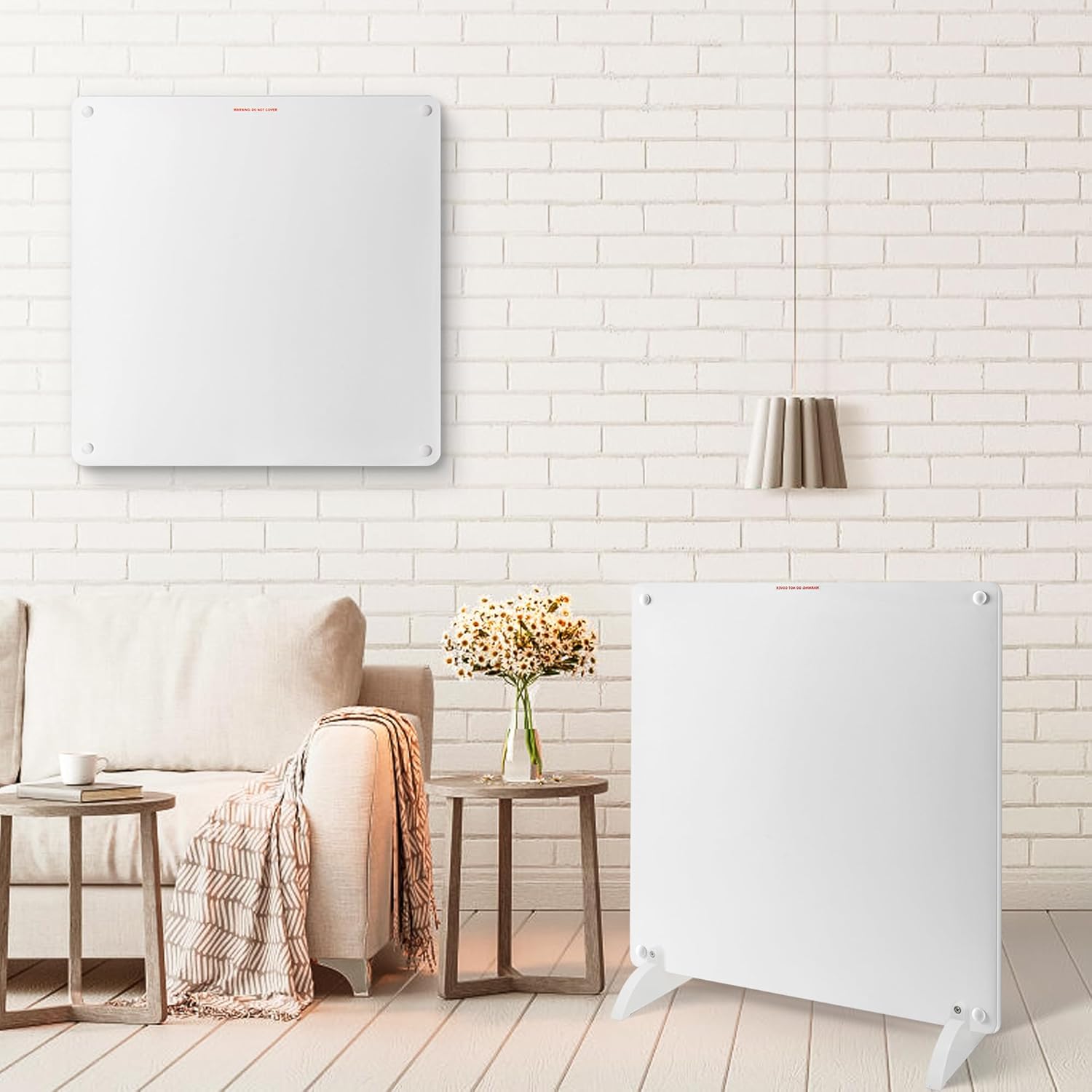 Wall Mount Space Heater Panel, 400W Convection Heater Standing Ceramic Wall Heater Silent Fanless Operation,120V Electric Wall Heater for Living Room Bathroom, Overheat Protection