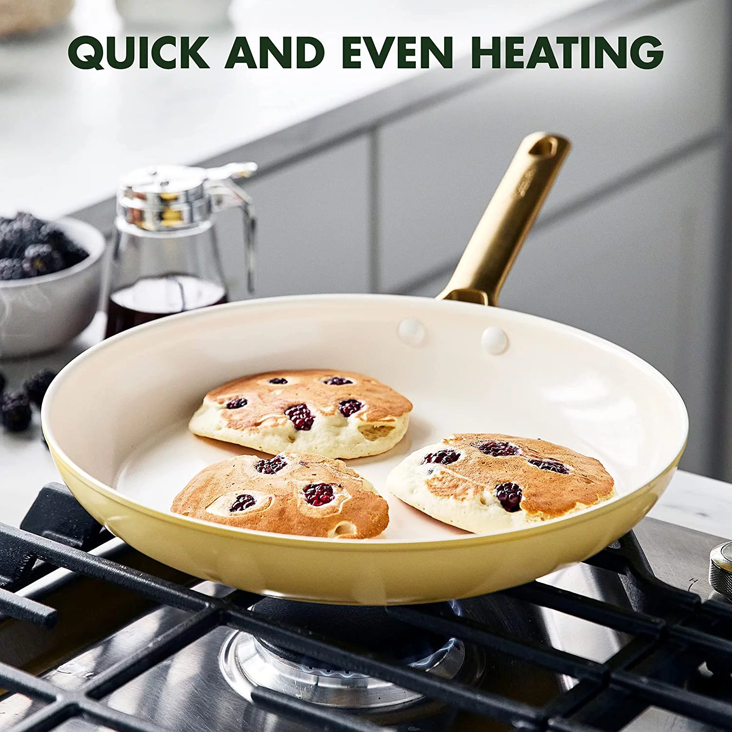 en Reserve Hard Anodized Healthy Ceramic Nonstick 10 Piece Cookware Pots and Pans Set  Gold Handle  PFAS-Free  Dishwasher Safe  Oven Safe  Twilight Blue