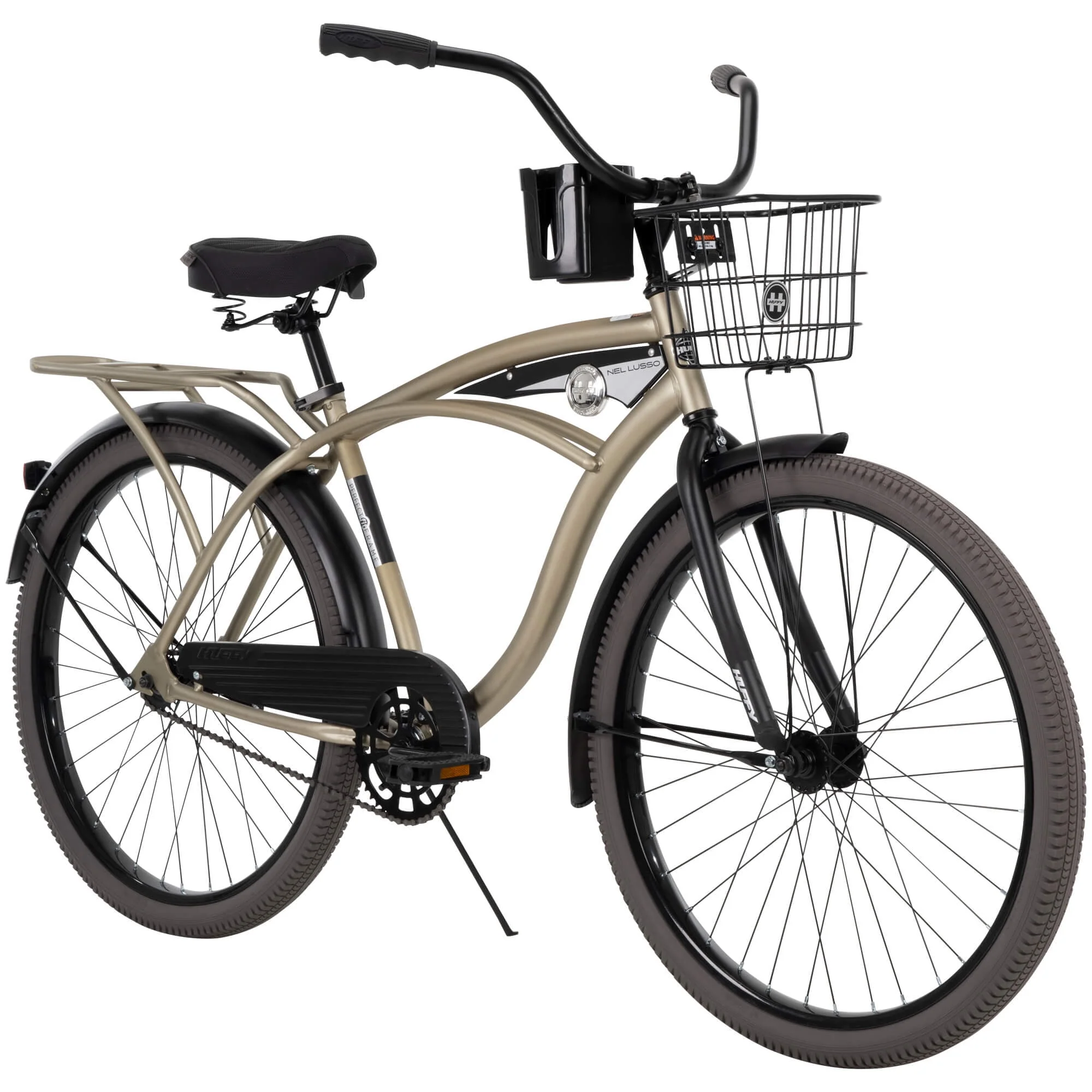 Huffy 26 Inch Nel Lusso Men's Cruiser Bike, Matte Black