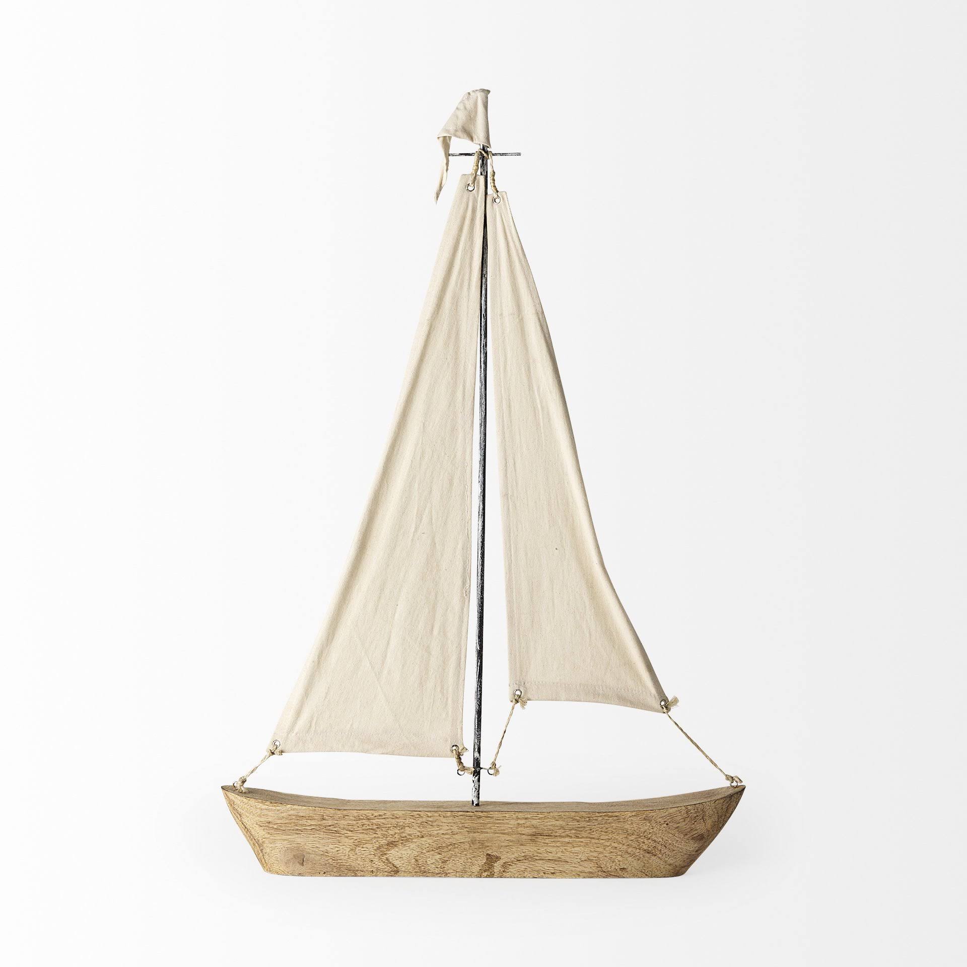 Tartane (32x22H) Nautical Inspired Sailboat in Natural Brown