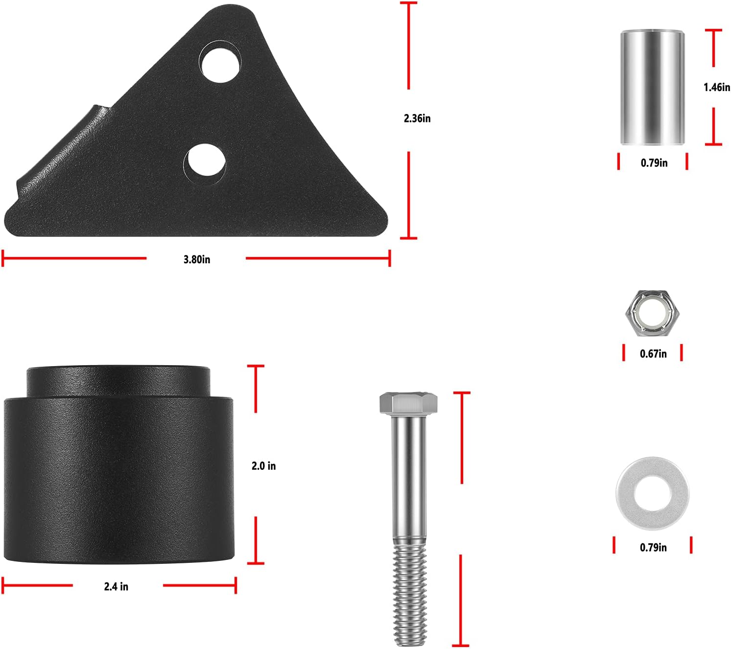 2.5'' Lift Kit UTV Front & Rear Suspension for Polaris Ranger 500/570/CREW Midsize 2014 2015 2016 2017 2018 2019 2020 2021 Pack of 2