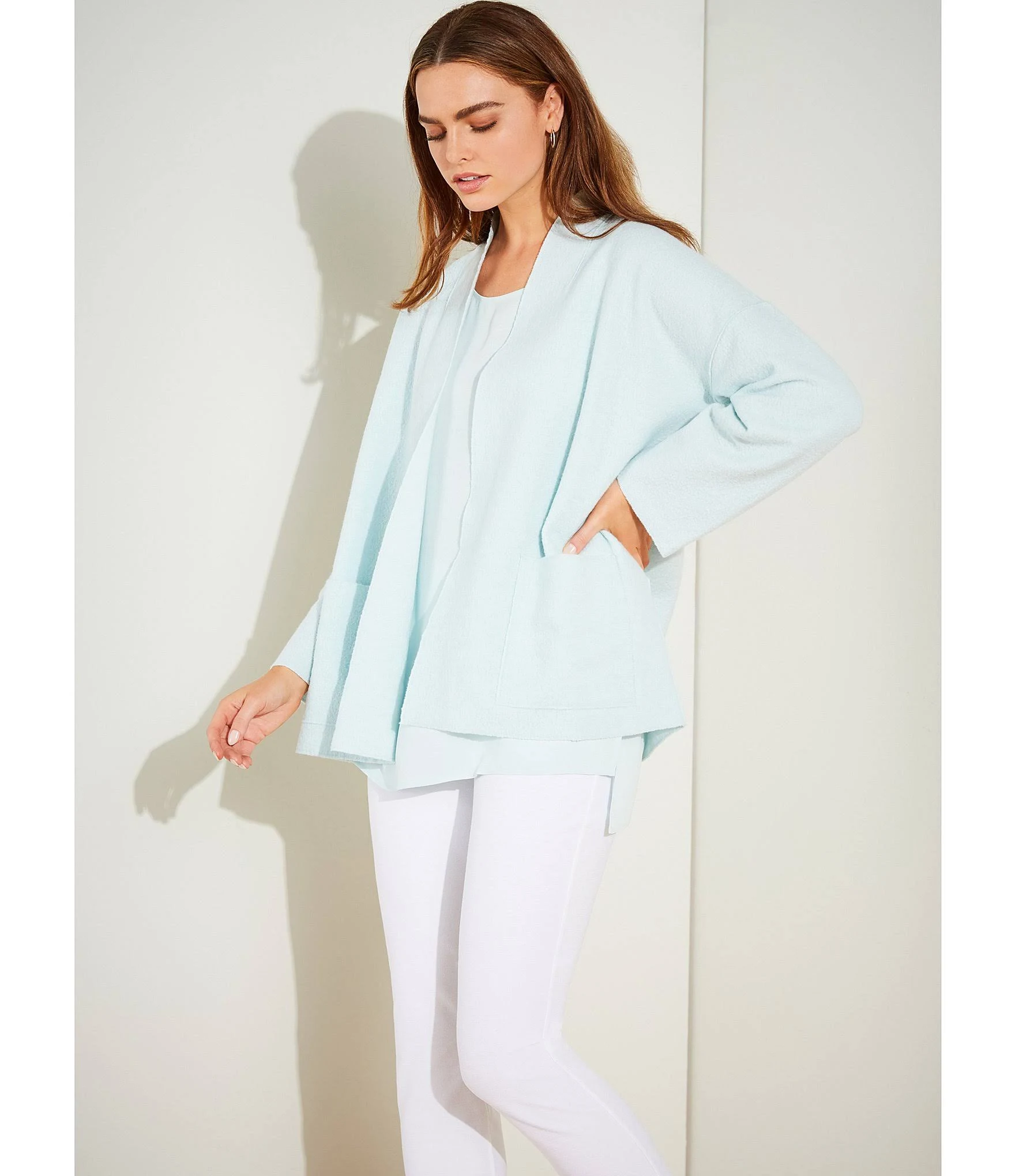 Eileen Fisher White System Stretch Crepe Slim Ankle Pant