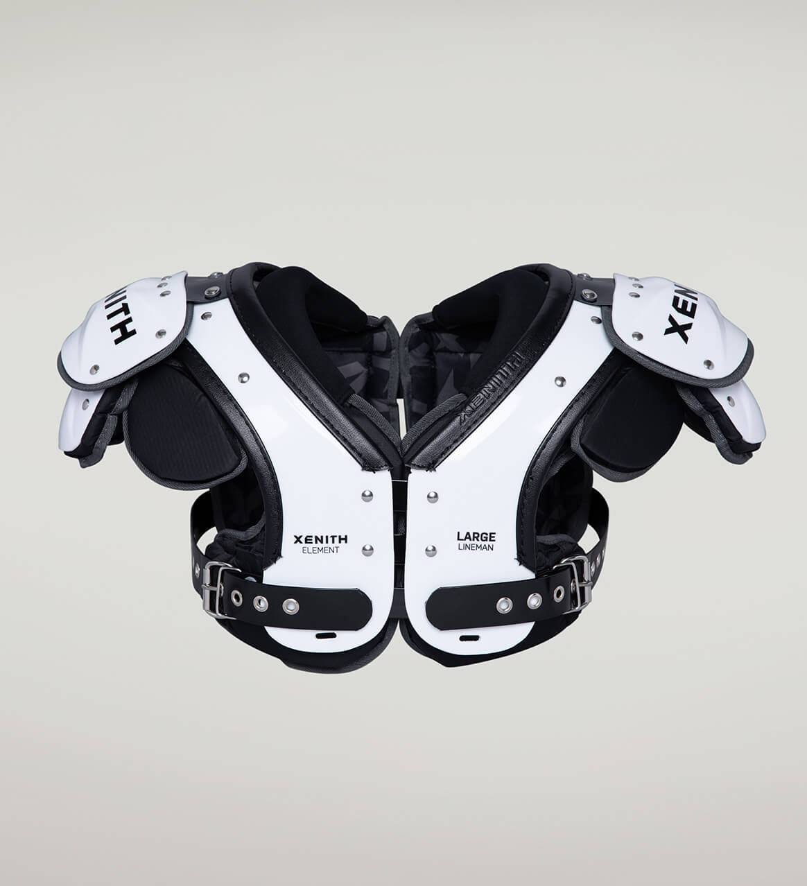 Xenith Varsity Element Lineman Football Shoulder Pads, XL, White