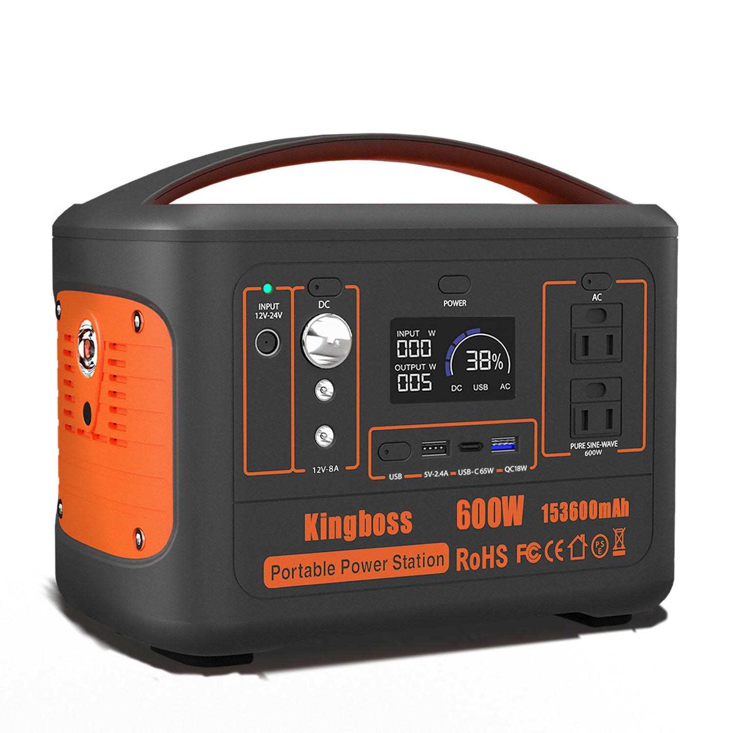 Portable Generator Power Station 600W Kingboss 153600mAh 568WH Lithium Battery 110V/600W - Shop Hardware Tools Online Store
