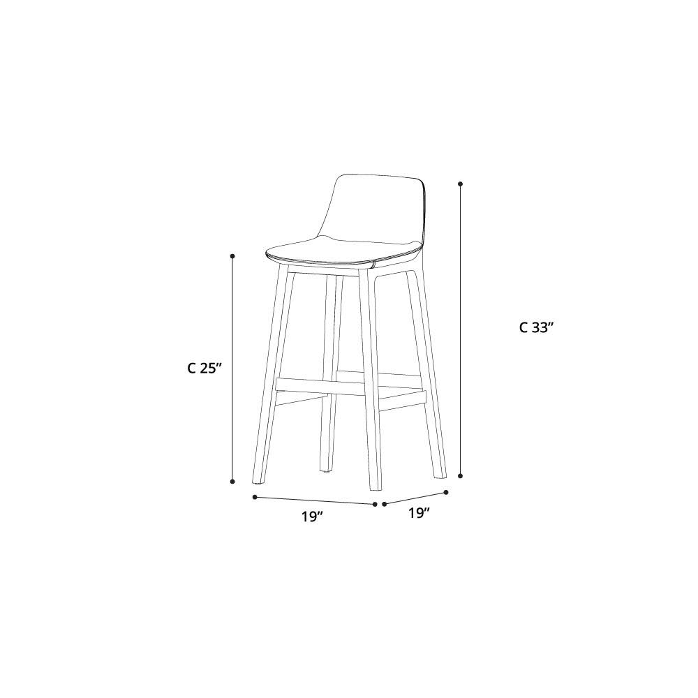 Modloft Mercer Counter Stool - Graphite Eco Leather