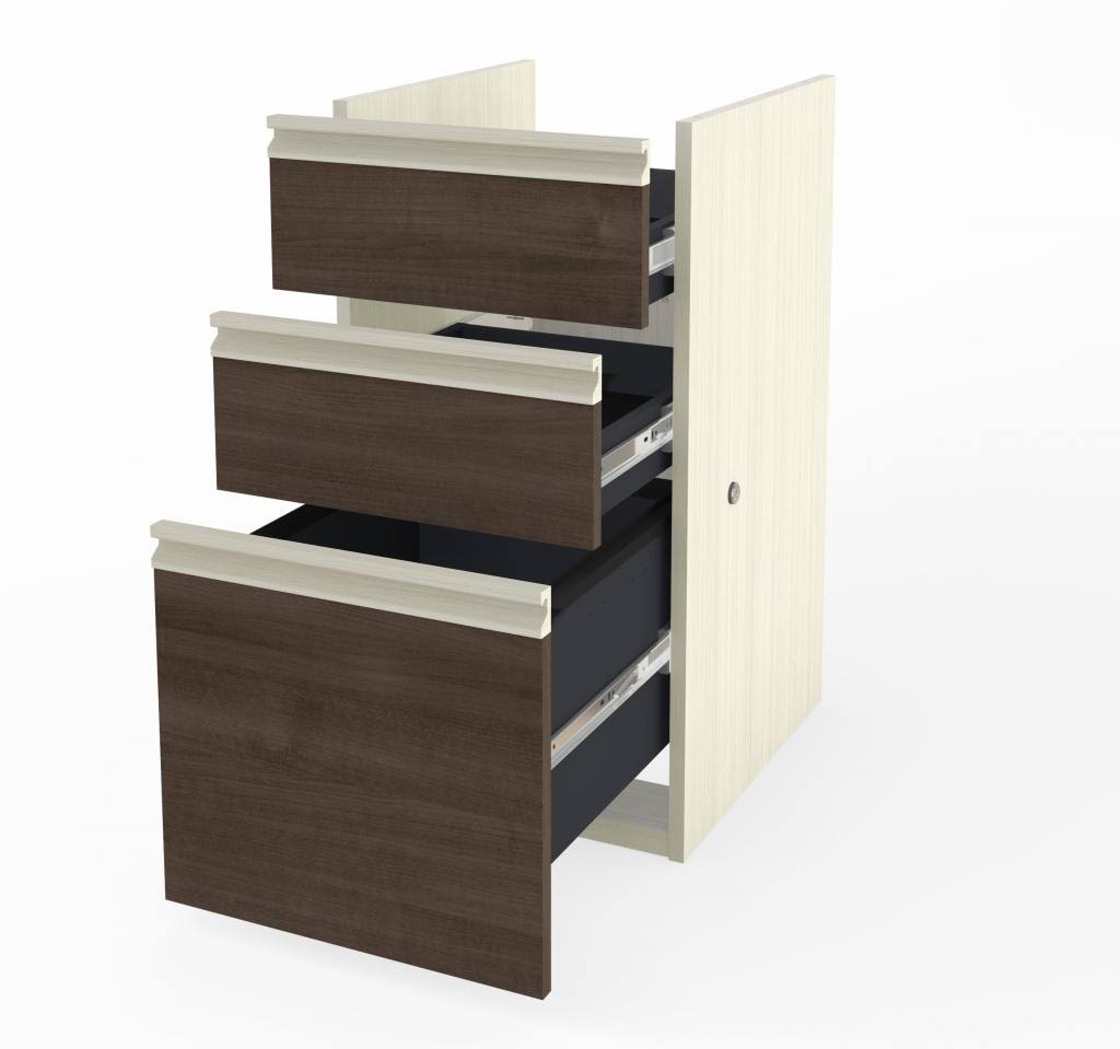 Bestar 99620-2139 Prestige + Pedestal (ready-to-assemble) in Bordeaux Graphite