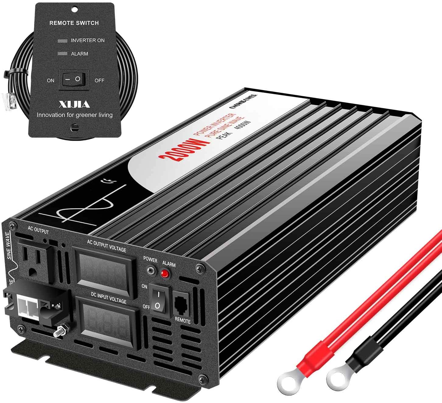 Xijia 3000W (Peak Power 6000W) Pure Sine Wave Power Inverter DC24V to 110V 120V ac Converter 60HZ with Soft Start for car &Camping (DC24V (Range 20V-30V) 3000W)