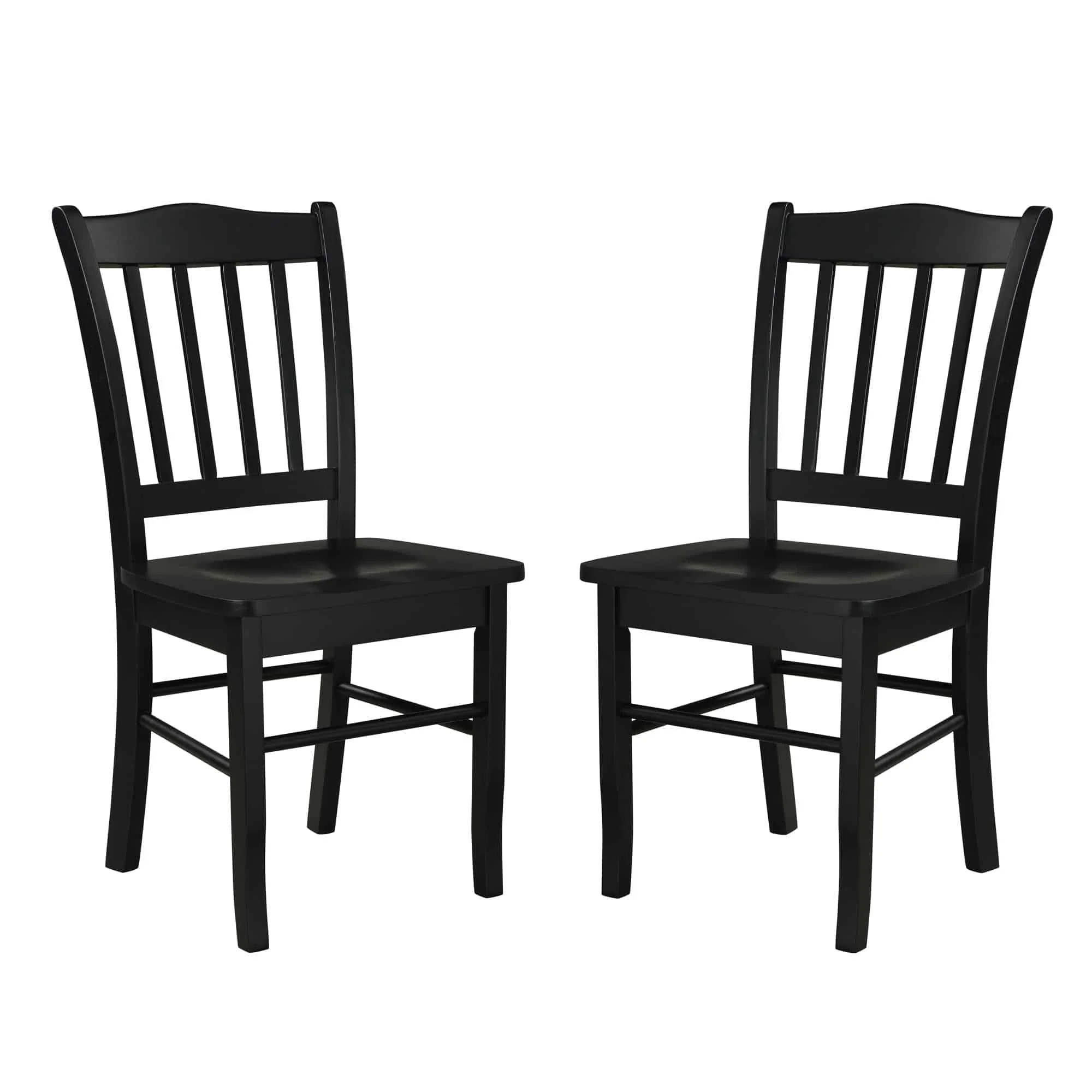Boraam Shaker Rubberwood Dining Chairs in Black (Set of 2)