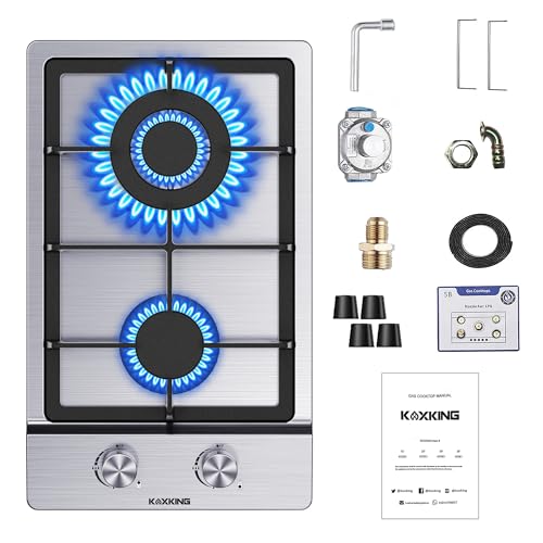 Gas Cooktop, Bulit-in Gas Stove Top, NG/LPG Convertible Cooktops, Propane Cooktop with Thermocouple Protection, Stainless Steel