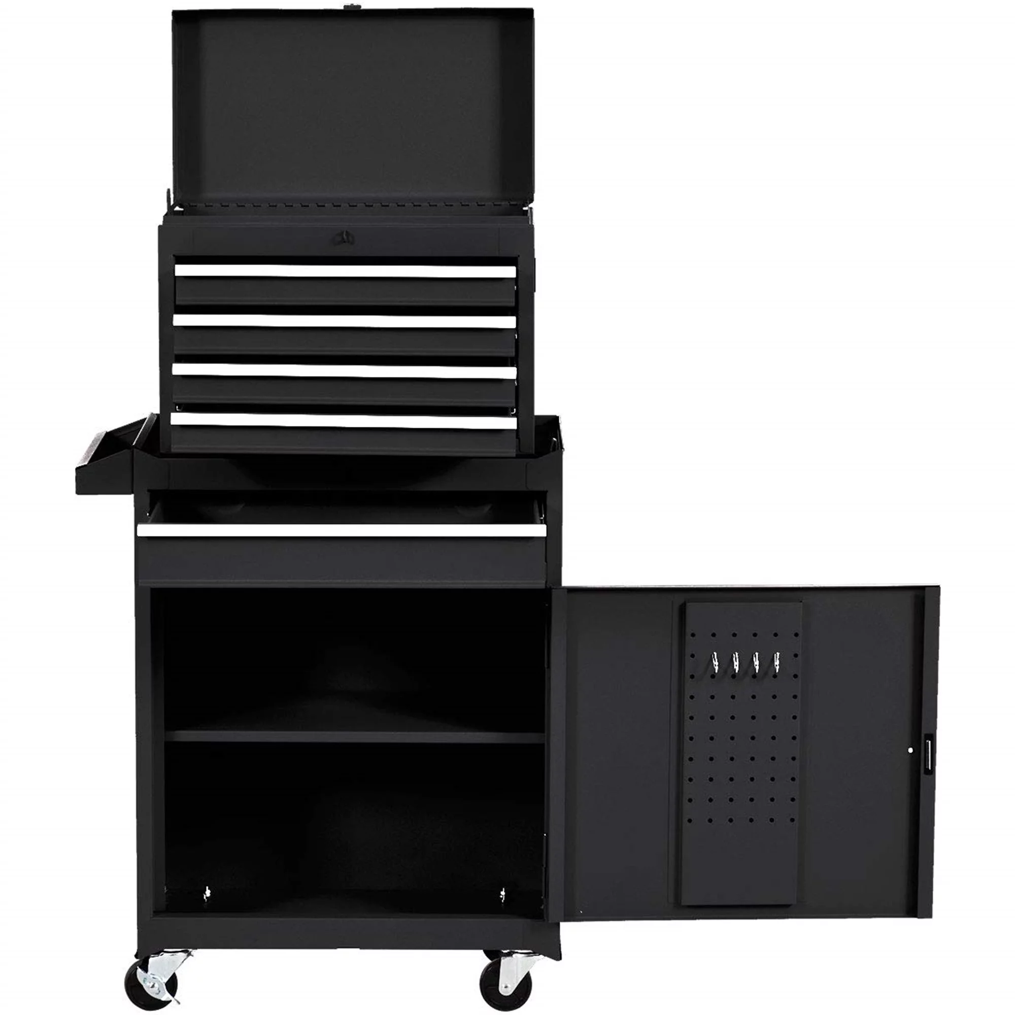 Aukfa Tool Chest, 2 in 1 Steel Rolling Tool Box & Cabinet On Wheels for Garage, 8-Drawer, Blue