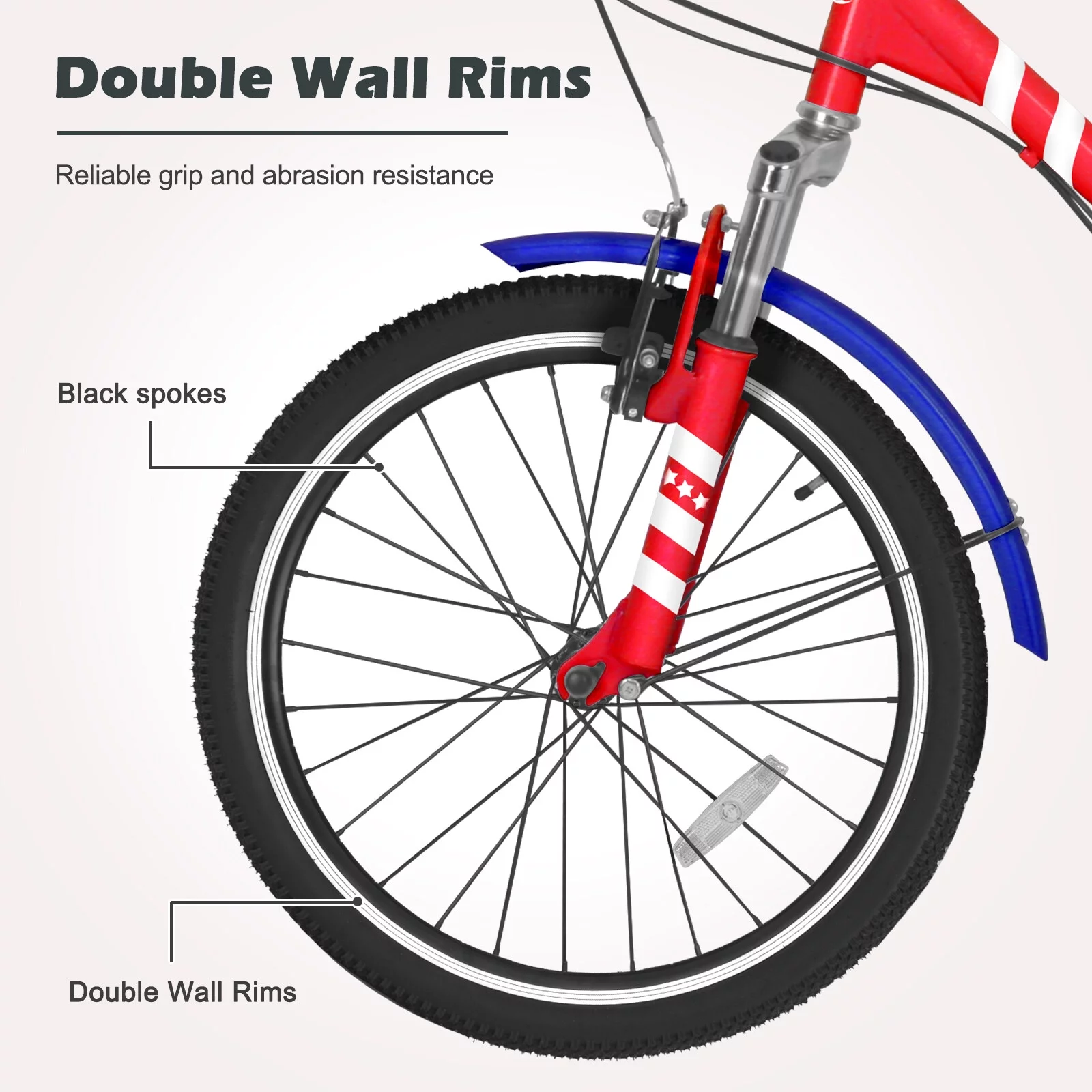Docred Folding Tricycle for Adults, 24 Inch 7-Speed Trike, 3 Wheels Foldable Bicycle for Adults