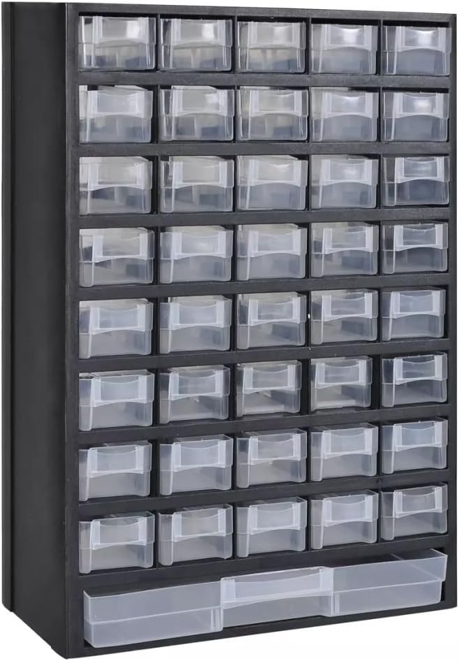 INLIFE 41-Drawer Plastic Storage Hardware and Craft Cabinet Tool Box 12.2x5.4x19.3