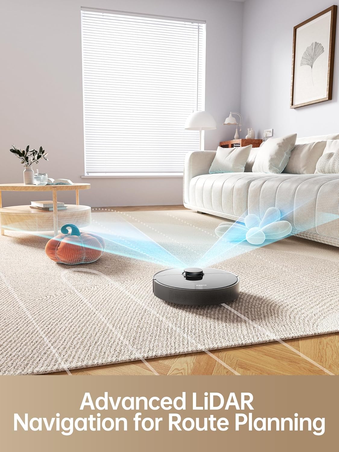 Dreametech D10s Plus Robot Vacuum and Mop Combo, Self-Emptying for up to 65 Days, 5,000Pa Suction Power, Advanced AI and LiDAR Navigation, 280-min Runtime, Compatible with Alexa, Ideal for Pet Hair