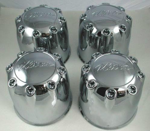 Gosweet 4 pieces Brand NEW Set For ULTRA CHROME WHEEL 8 LUG CENTER CAP 89-8114 80181660F-2 / C800901 LG0710-34 Ultra A898114 Wheel Center Caps With Screws Kit US Shipment