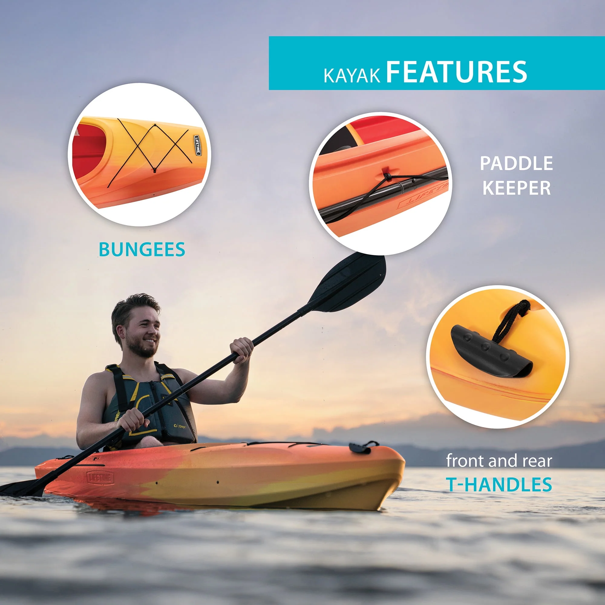 Lifetime Charger 10 ft Sit-Inside Kayak, Sunset Fusion (91056)