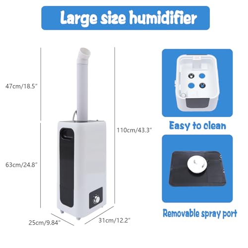 Industrial Commercial Humidifiers Whole House Humidifier Large Room Humidifier 2000ml/h 6.2Gallons Top Fill Water Tank
