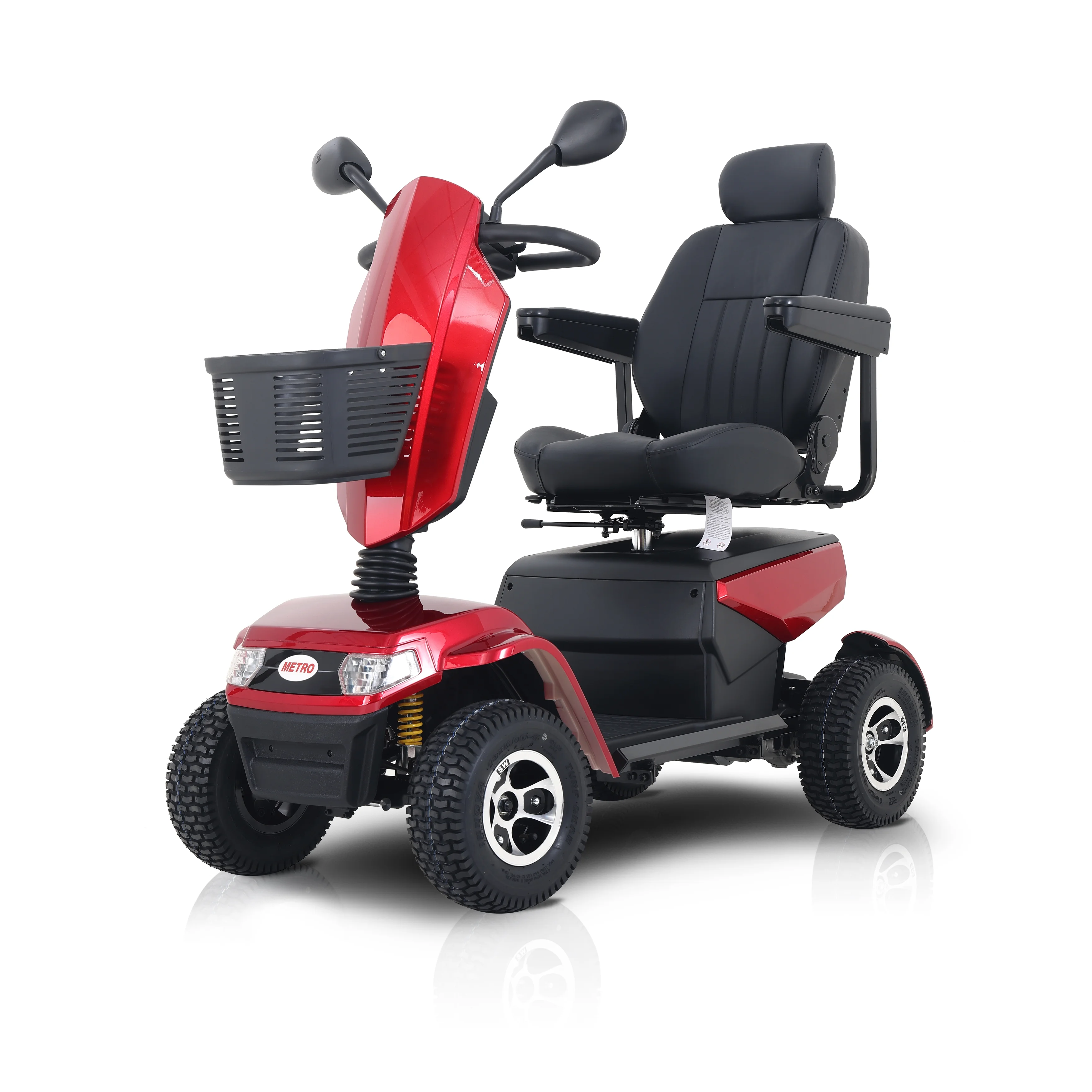 Metro Mobility Mobility Scooters 4-Wheel Electric Mobility Scooter forAll Terrain Electric Powered Wheelchair Device-1000W Motor With Red - Curated Treasures Market