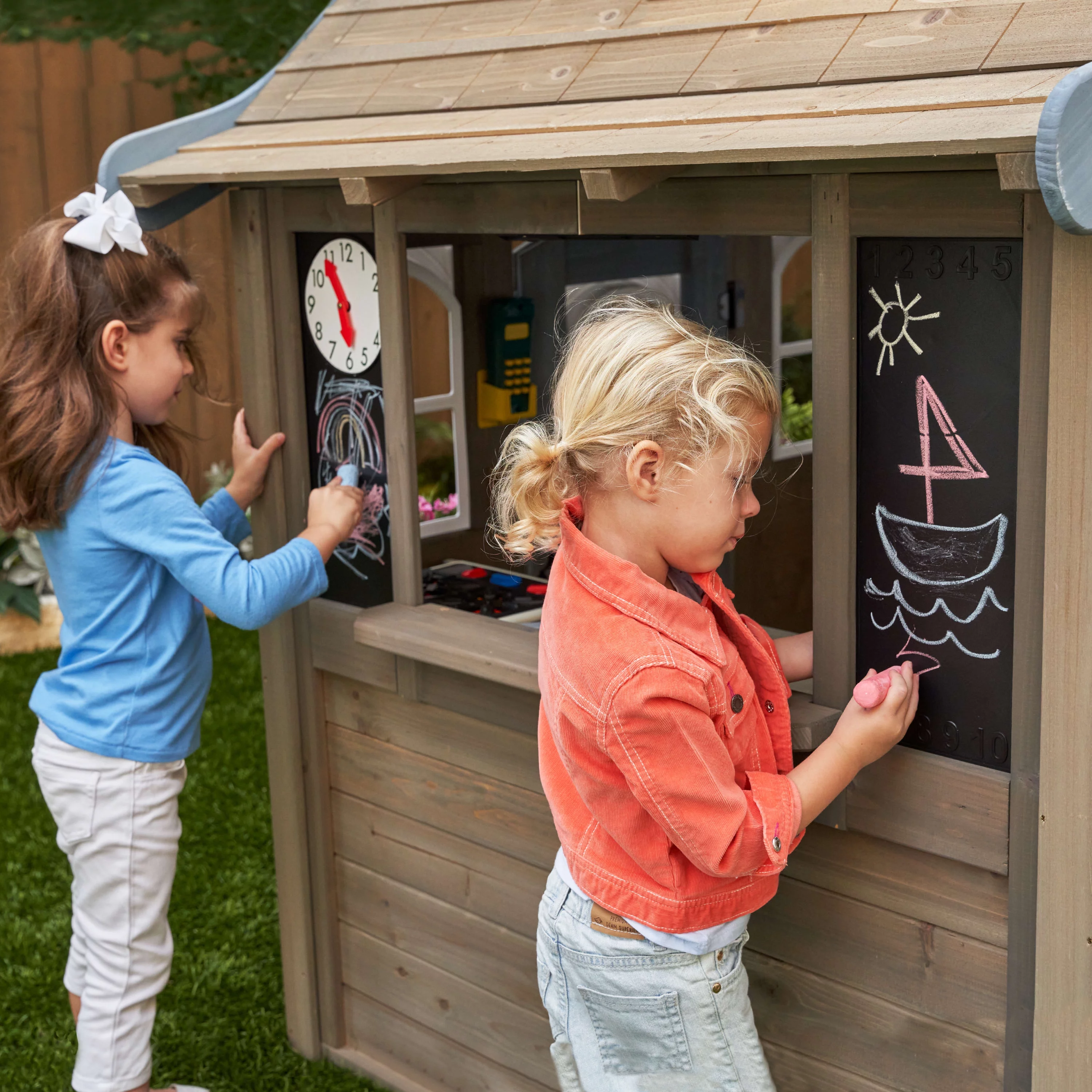 KidKraft Forestview II Wooden Outdoor Playhouse with Kitchen
