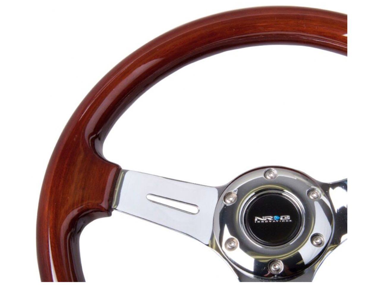 NRG Chrome 3 Spoke Center 330mm Classic Wood Grain Wheel Universal