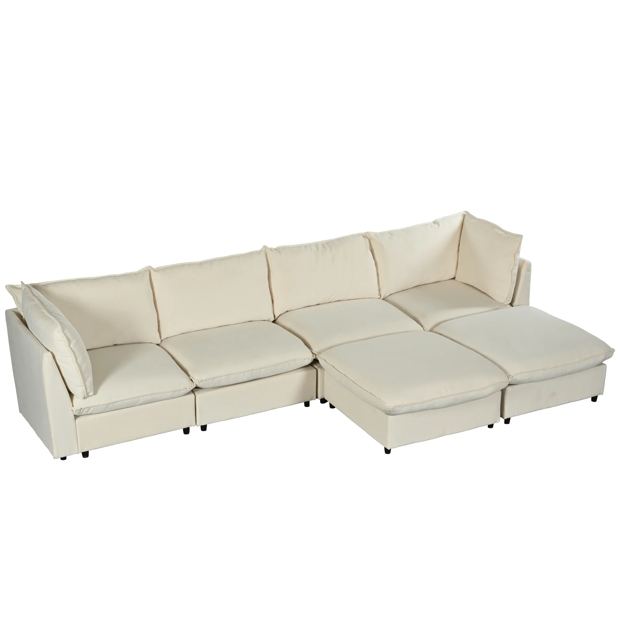U_STYLE Modern Large U-Shape Sectional Sofa, 2 Large Chaise with Removable Ottomans for Living Room